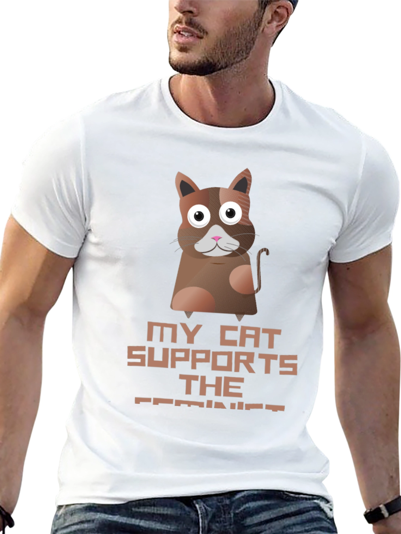 My Cat Supports The Feminist T-Shirt