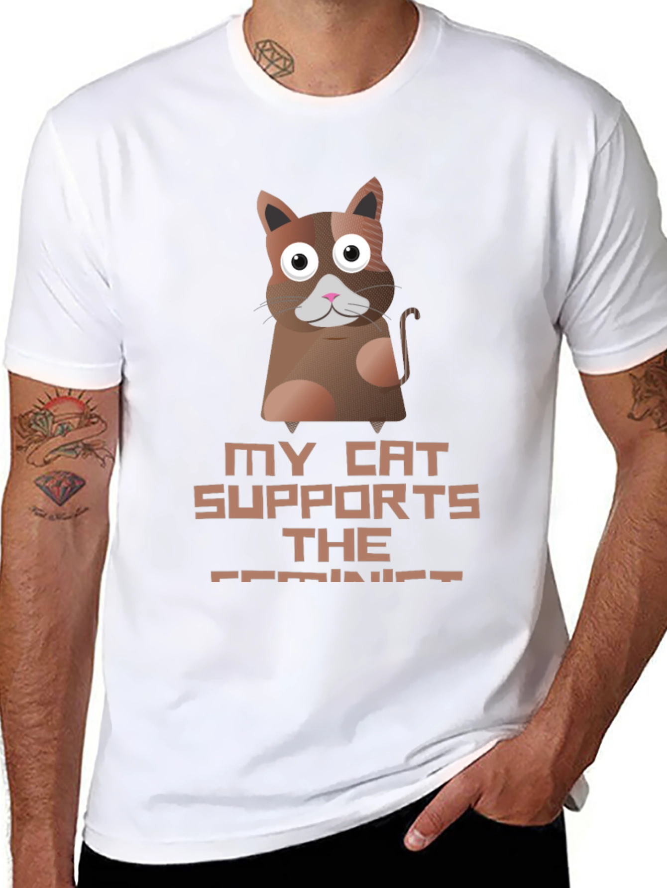 My Cat Supports The Feminist T-Shirt