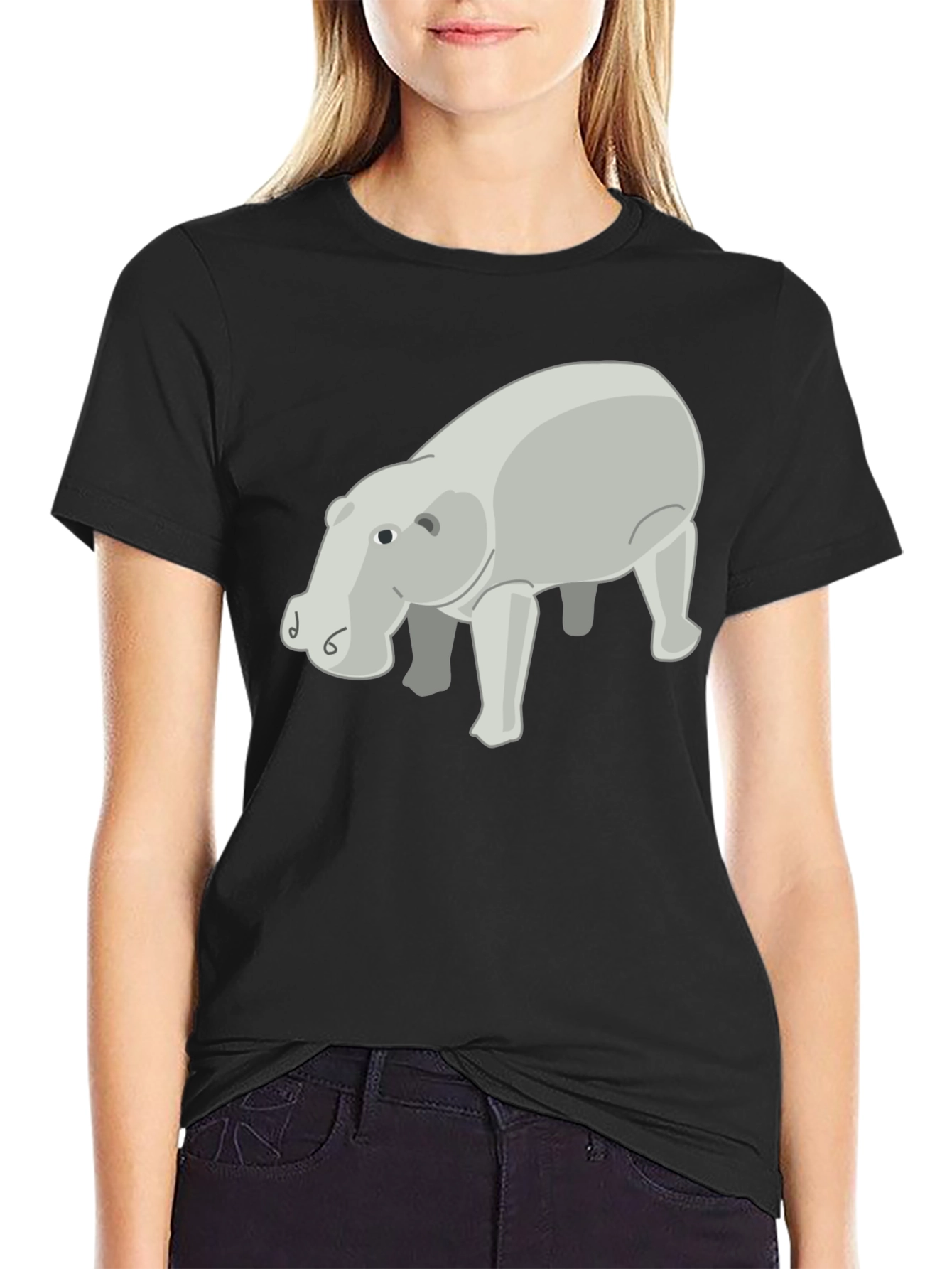 Hippo Graphic Print Tee - Stylish Casual Wear