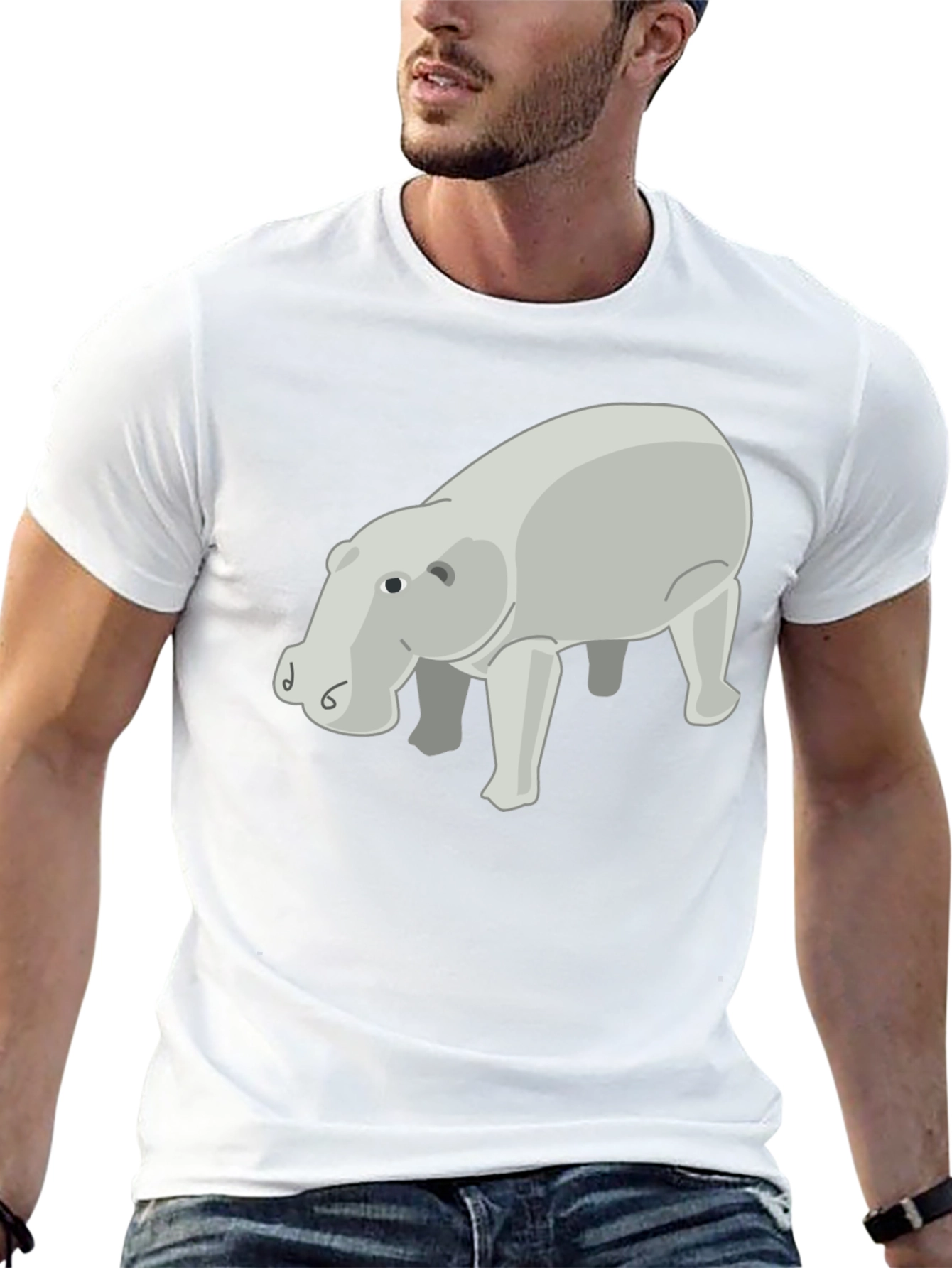 Hippo Graphic Print Tee - Stylish Casual Wear