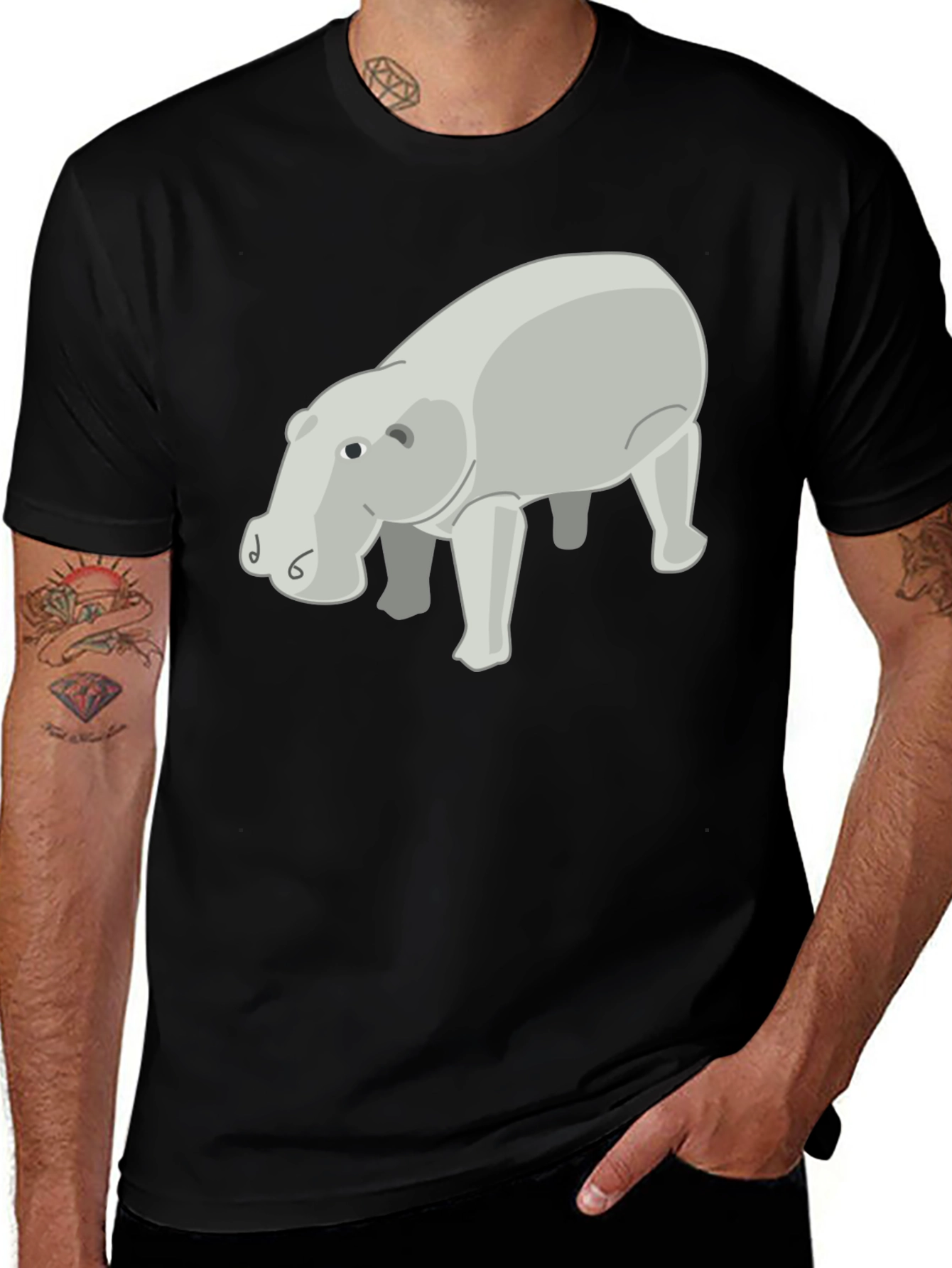 Hippo Graphic Print Tee - Stylish Casual Wear