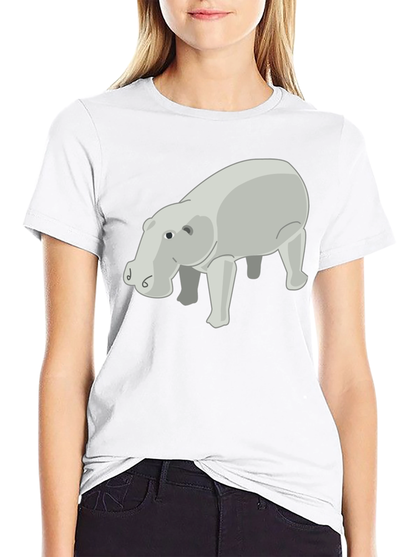 Hippo Graphic Print Tee - Stylish Casual Wear