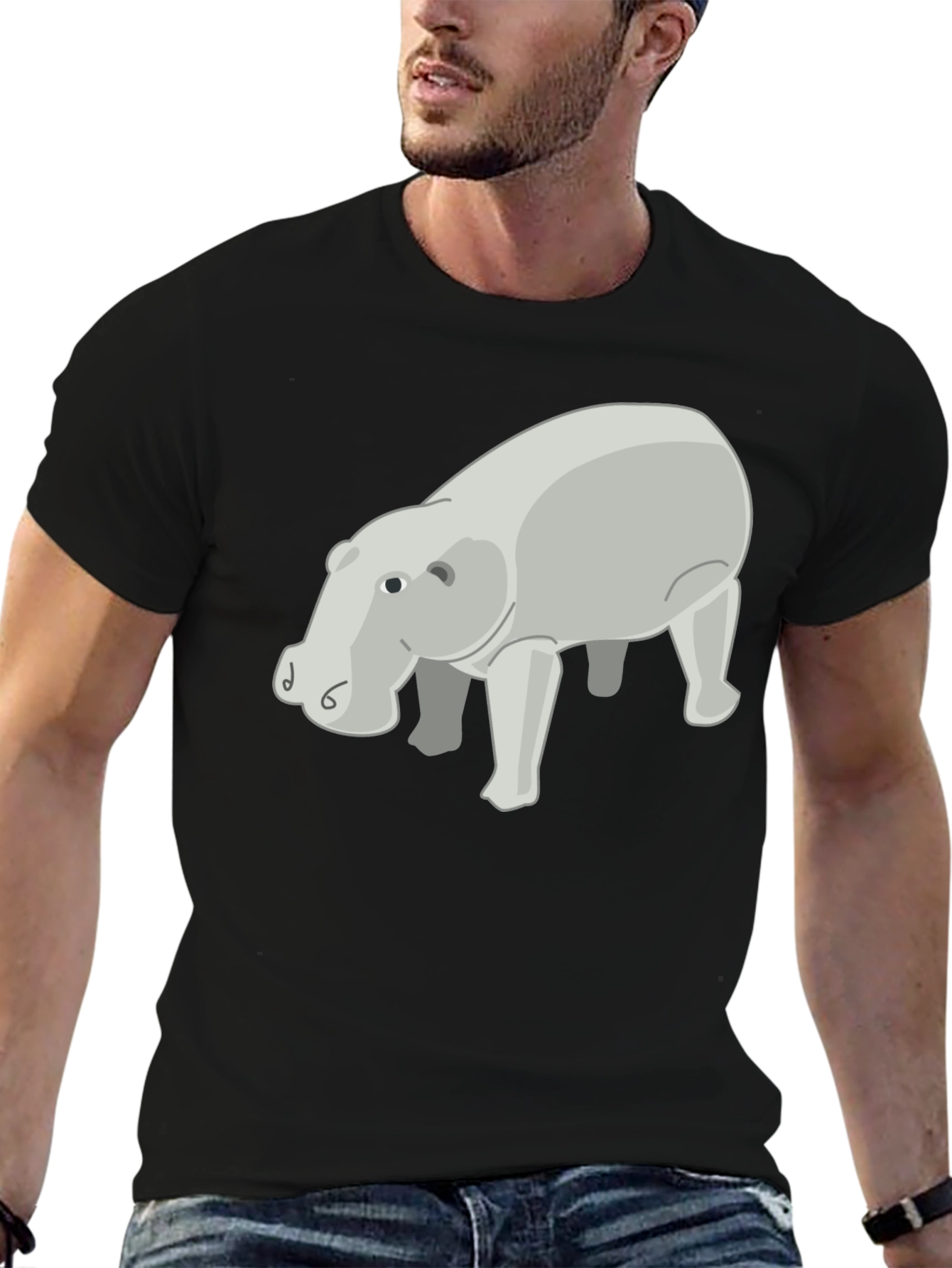 Hippo Graphic Print Tee - Stylish Casual Wear