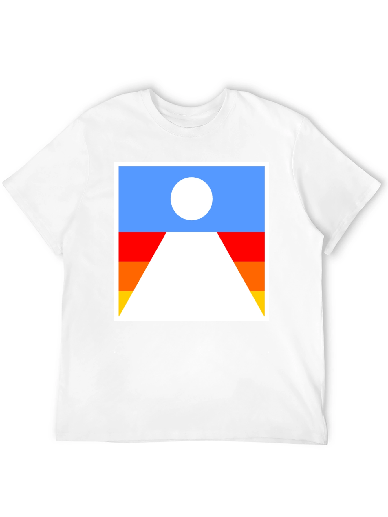 Abstract Sunset Graphic Tee - Soft Black Cotton T-Shirt