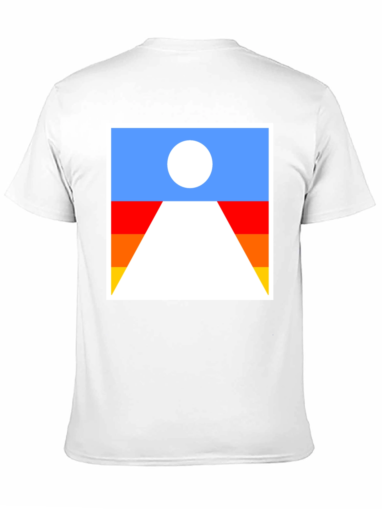Abstract Sunset Graphic Tee - Soft Black Cotton T-Shirt