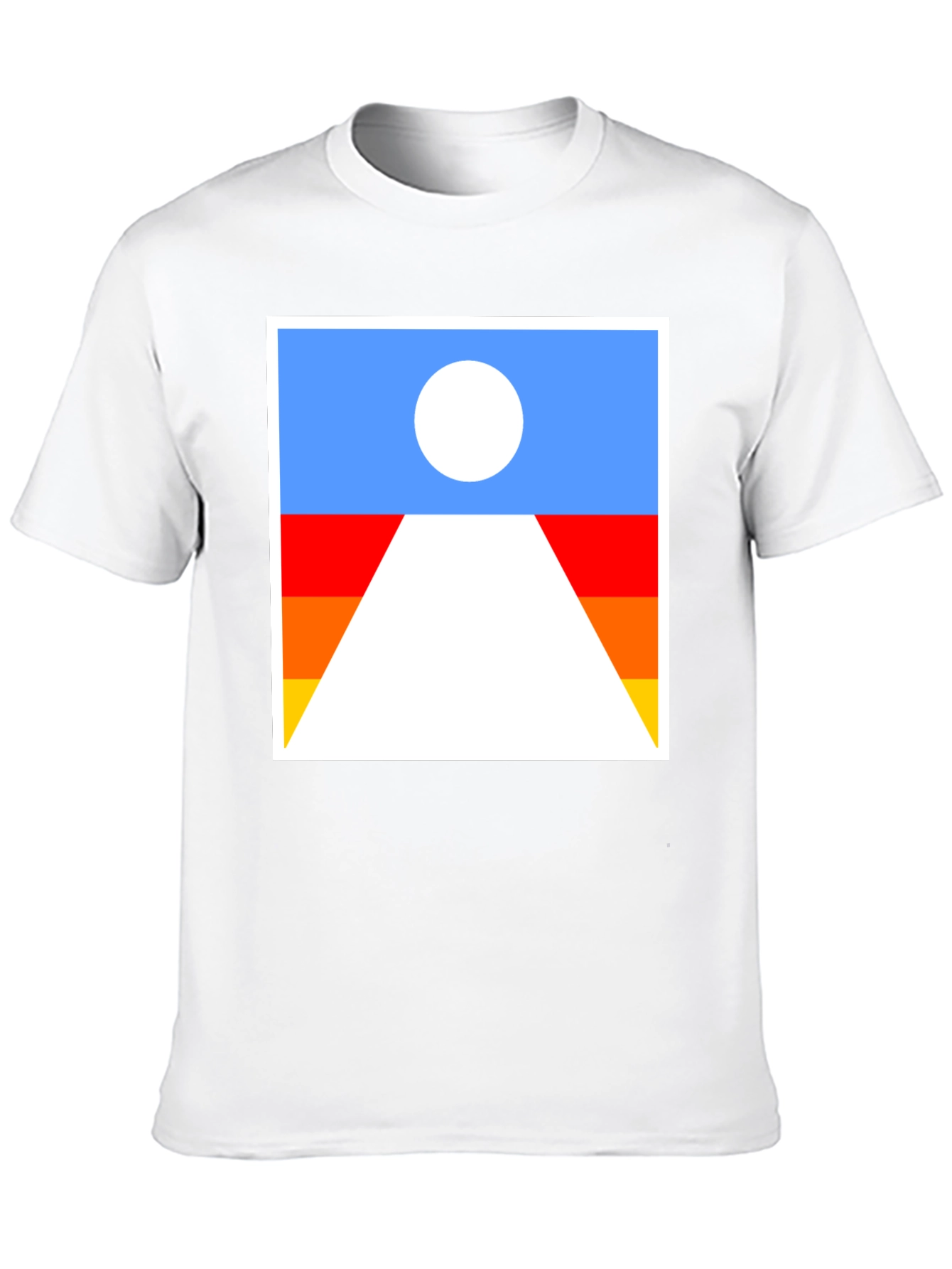Abstract Sunset Graphic Tee - Soft Black Cotton T-Shirt
