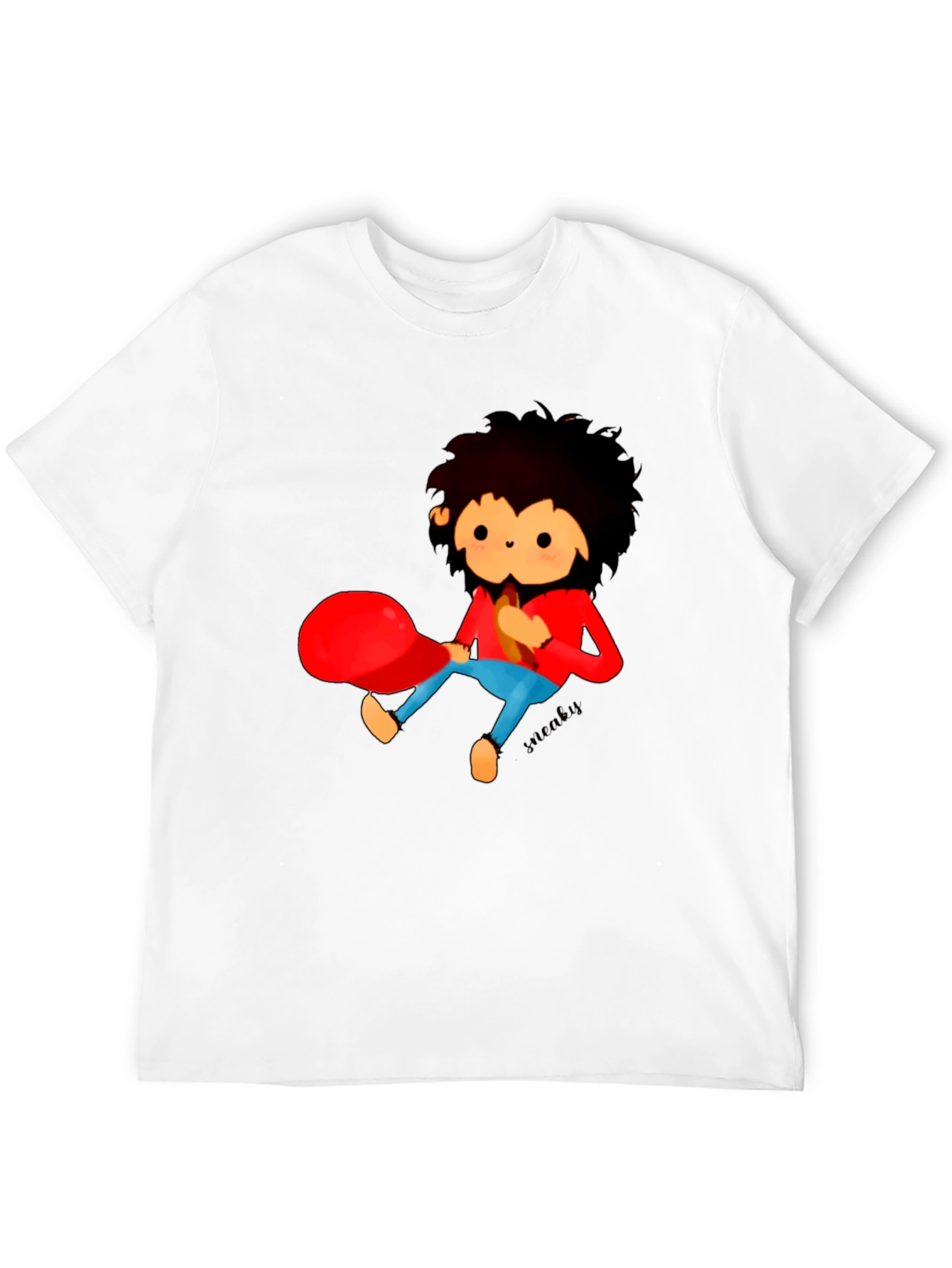 Cartoon Character Graphic Black T-Shirt