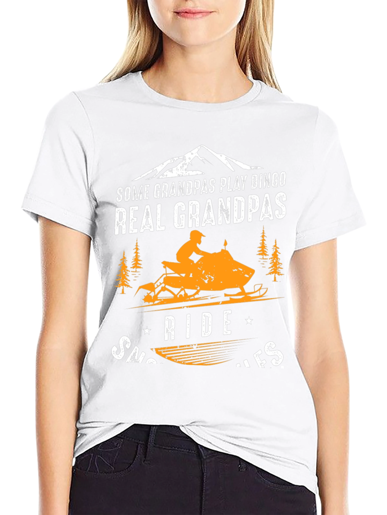 Real Grandpas Ride Snowmobiles T-Shirt