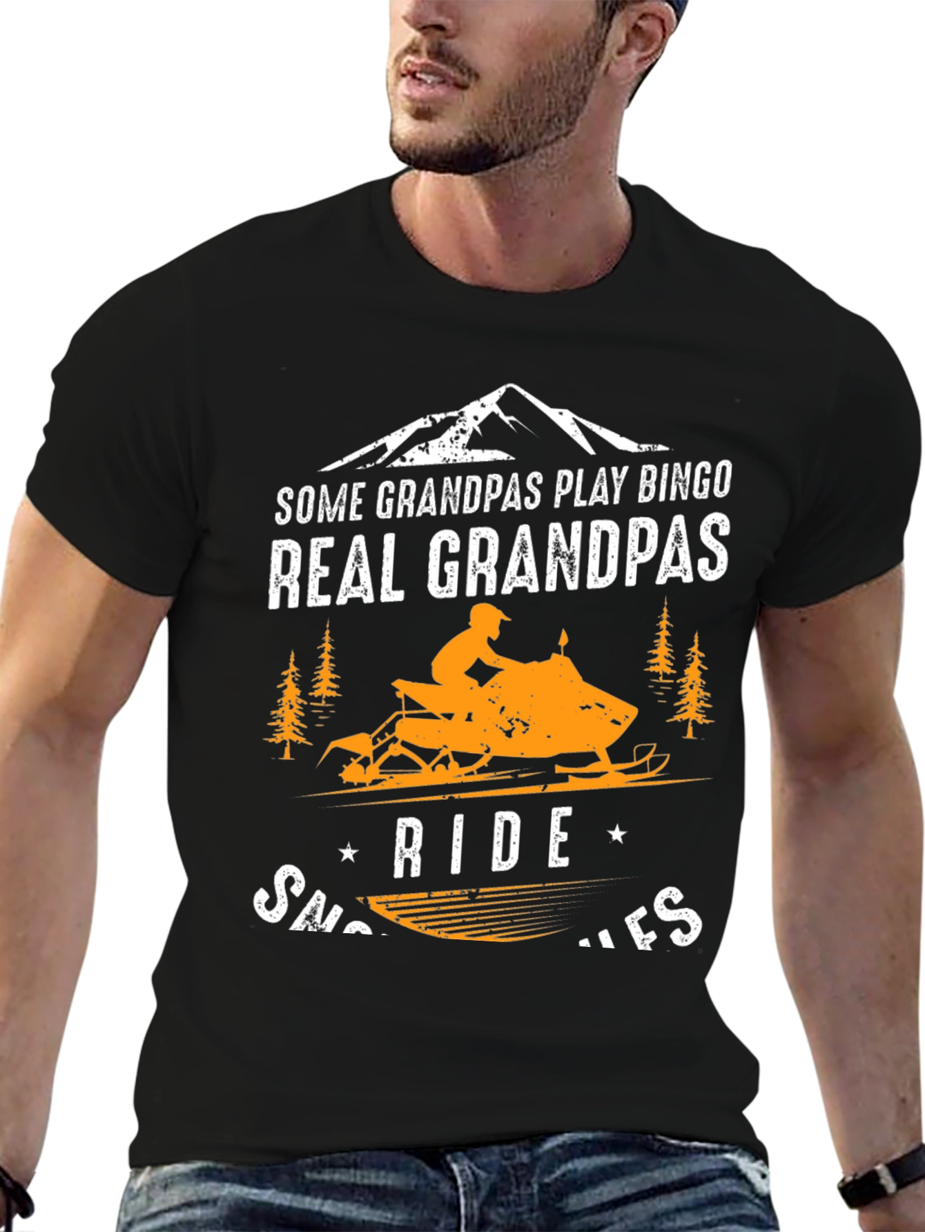 Real Grandpas Ride Snowmobiles T-Shirt