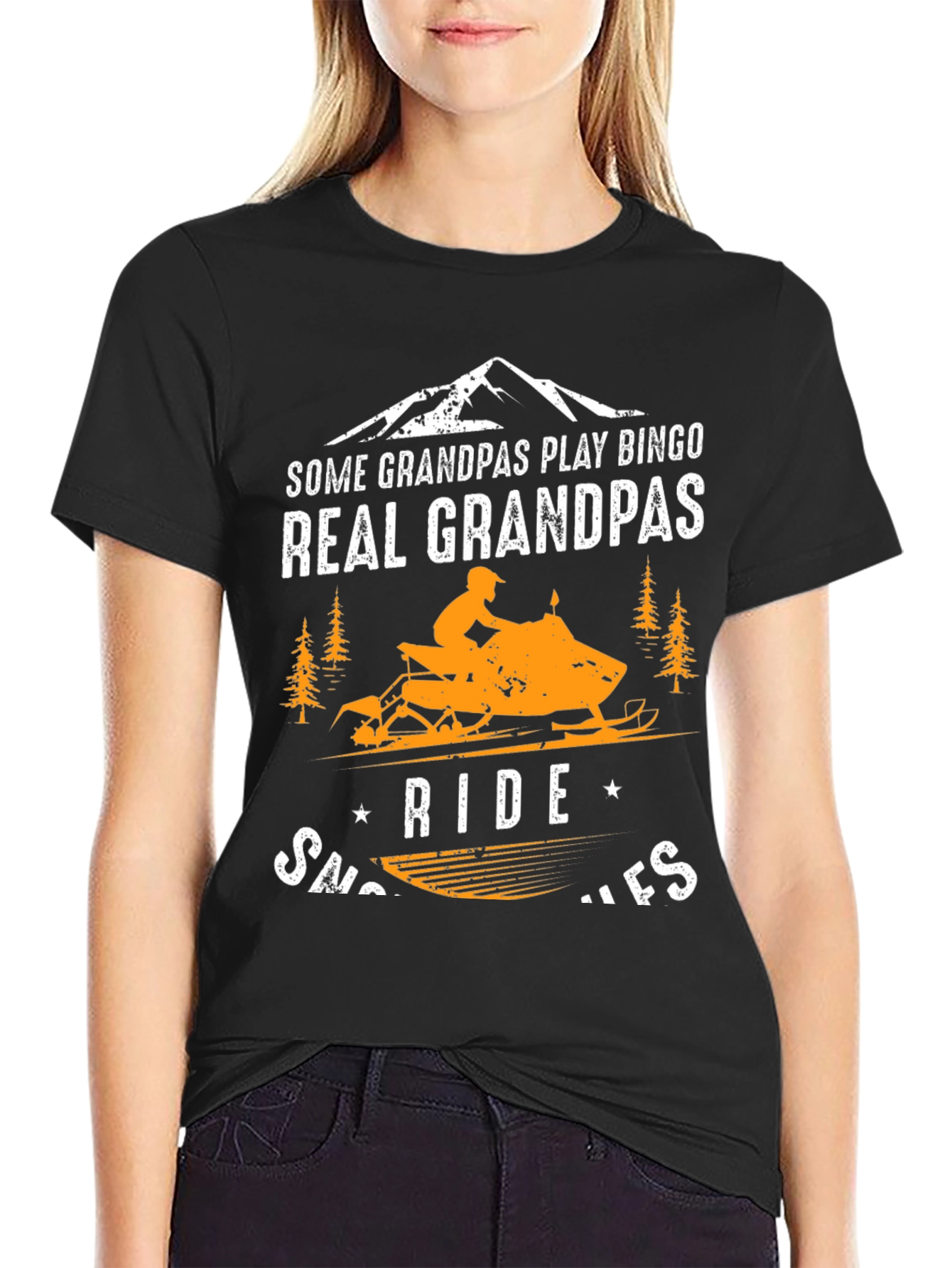 Real Grandpas Ride Snowmobiles T-Shirt