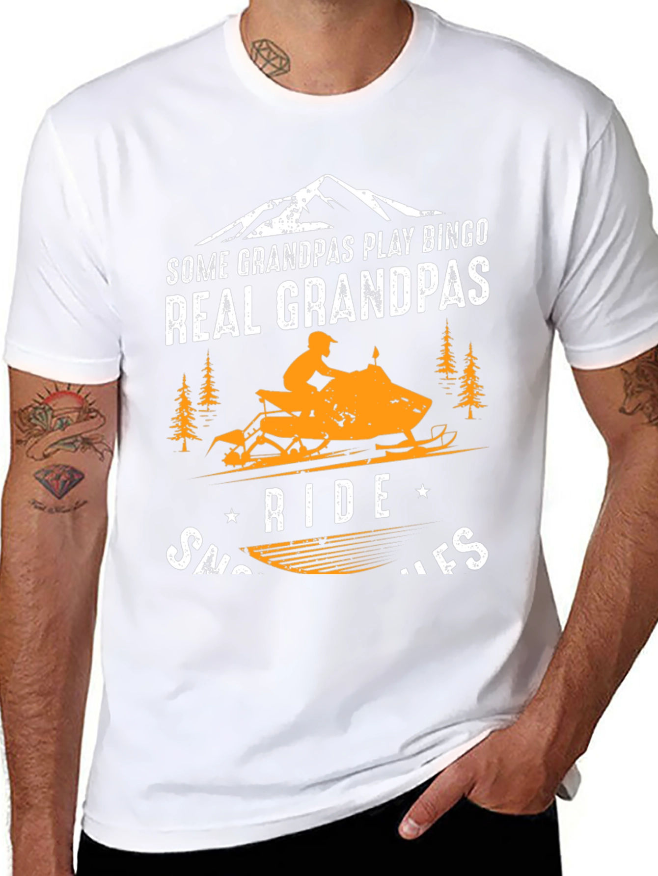Real Grandpas Ride Snowmobiles T-Shirt