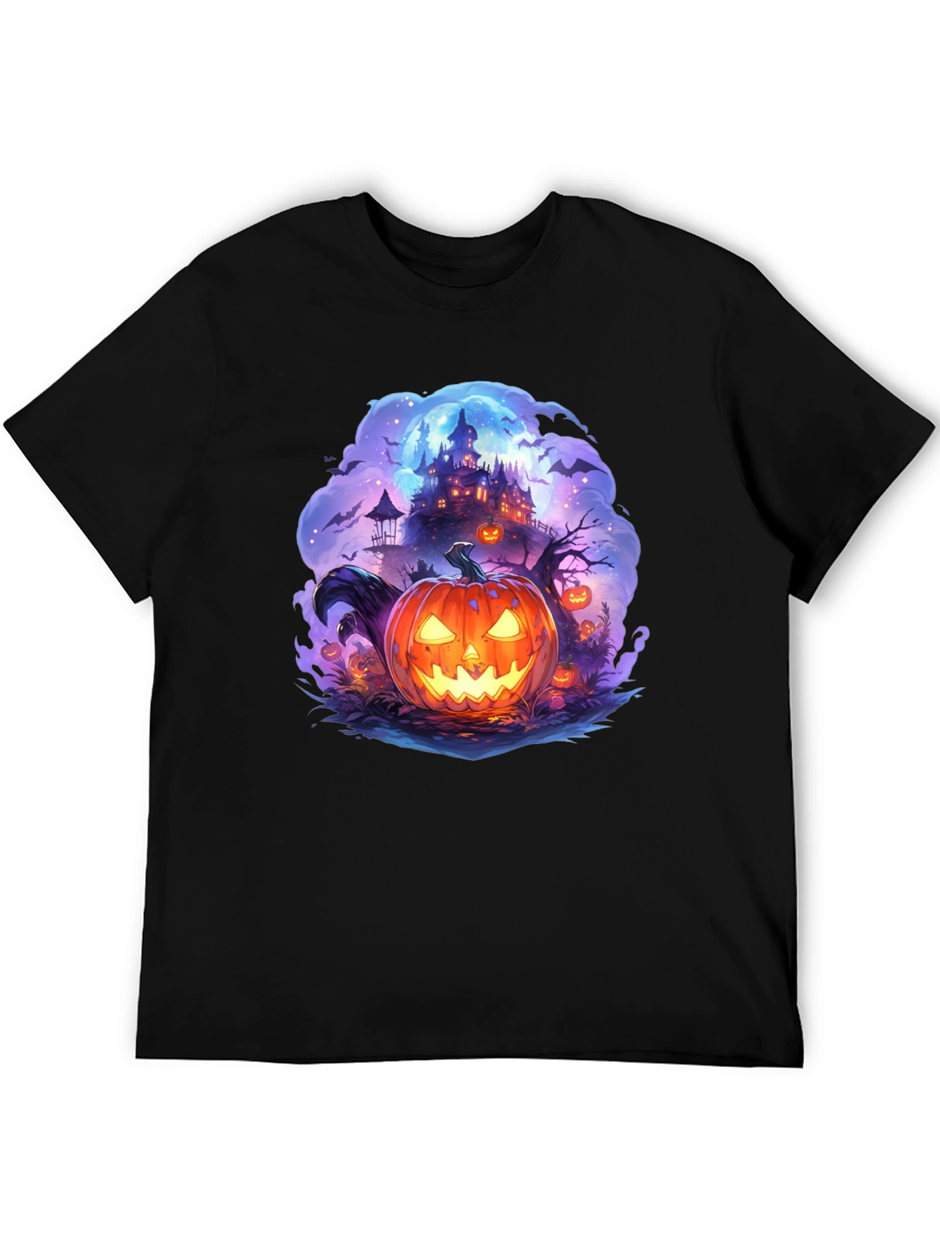 Halloween Pumpkin Castle Graphic T-Shirt