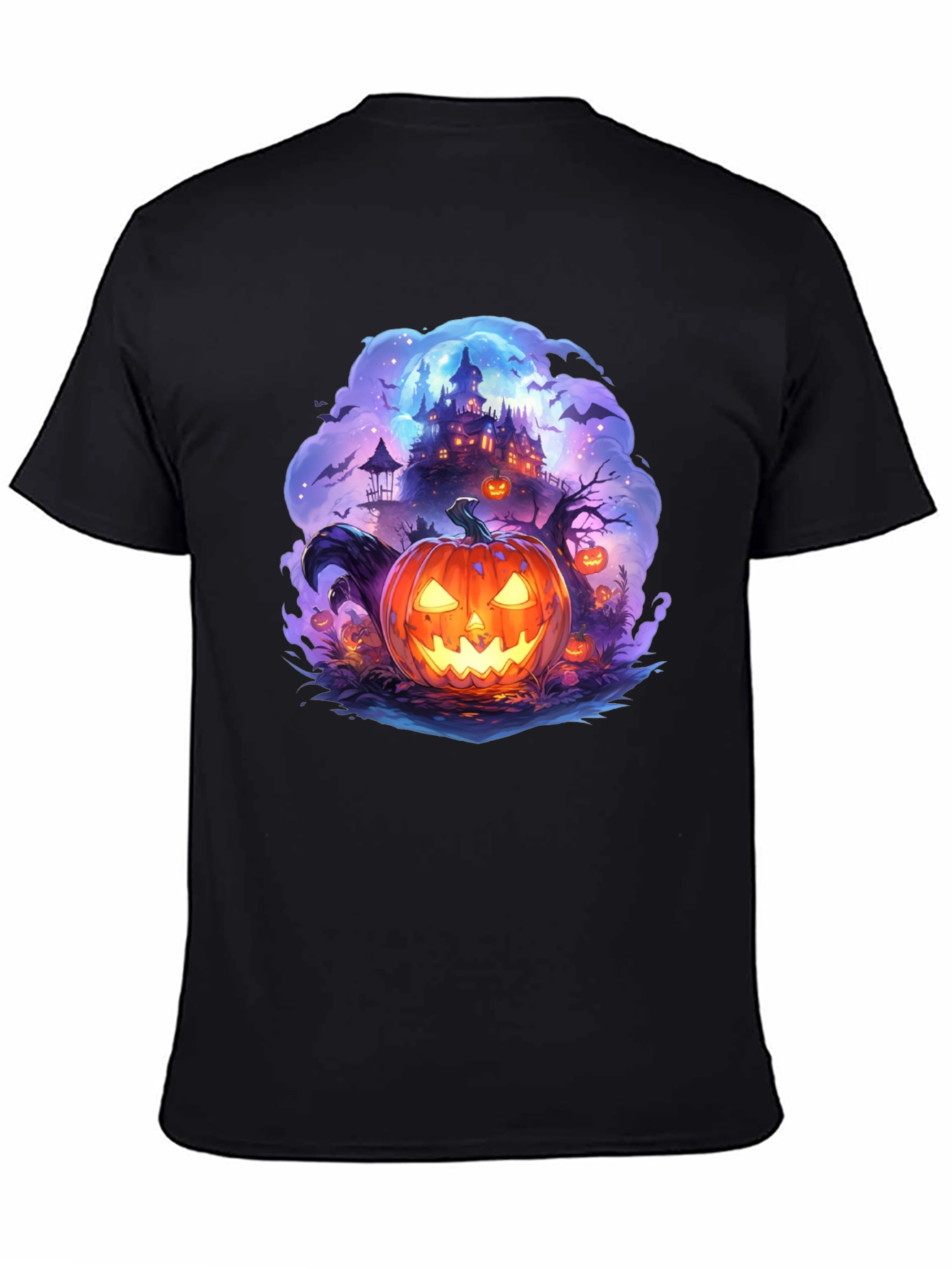 Halloween Pumpkin Castle Graphic T-Shirt