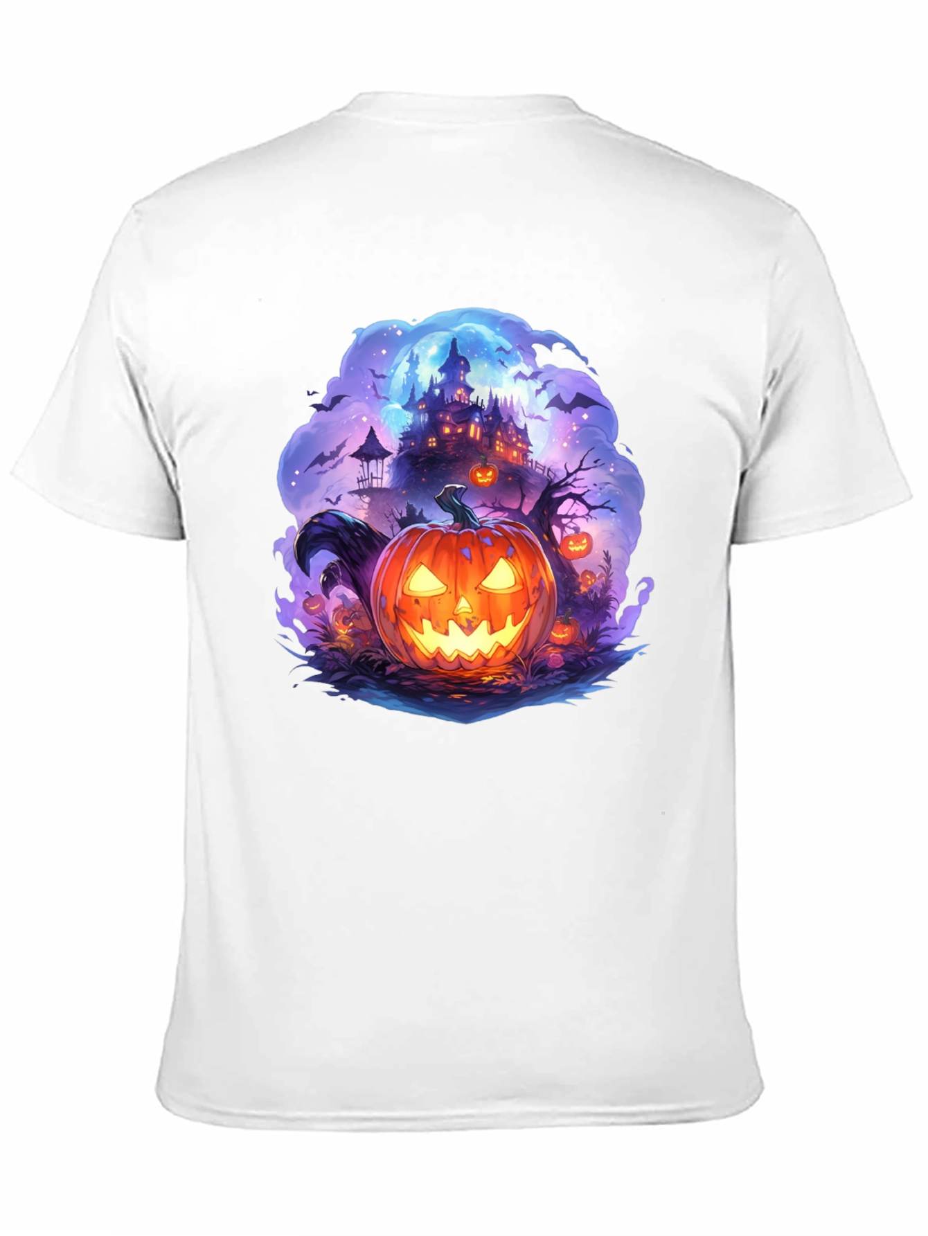 Halloween Pumpkin Castle Graphic T-Shirt