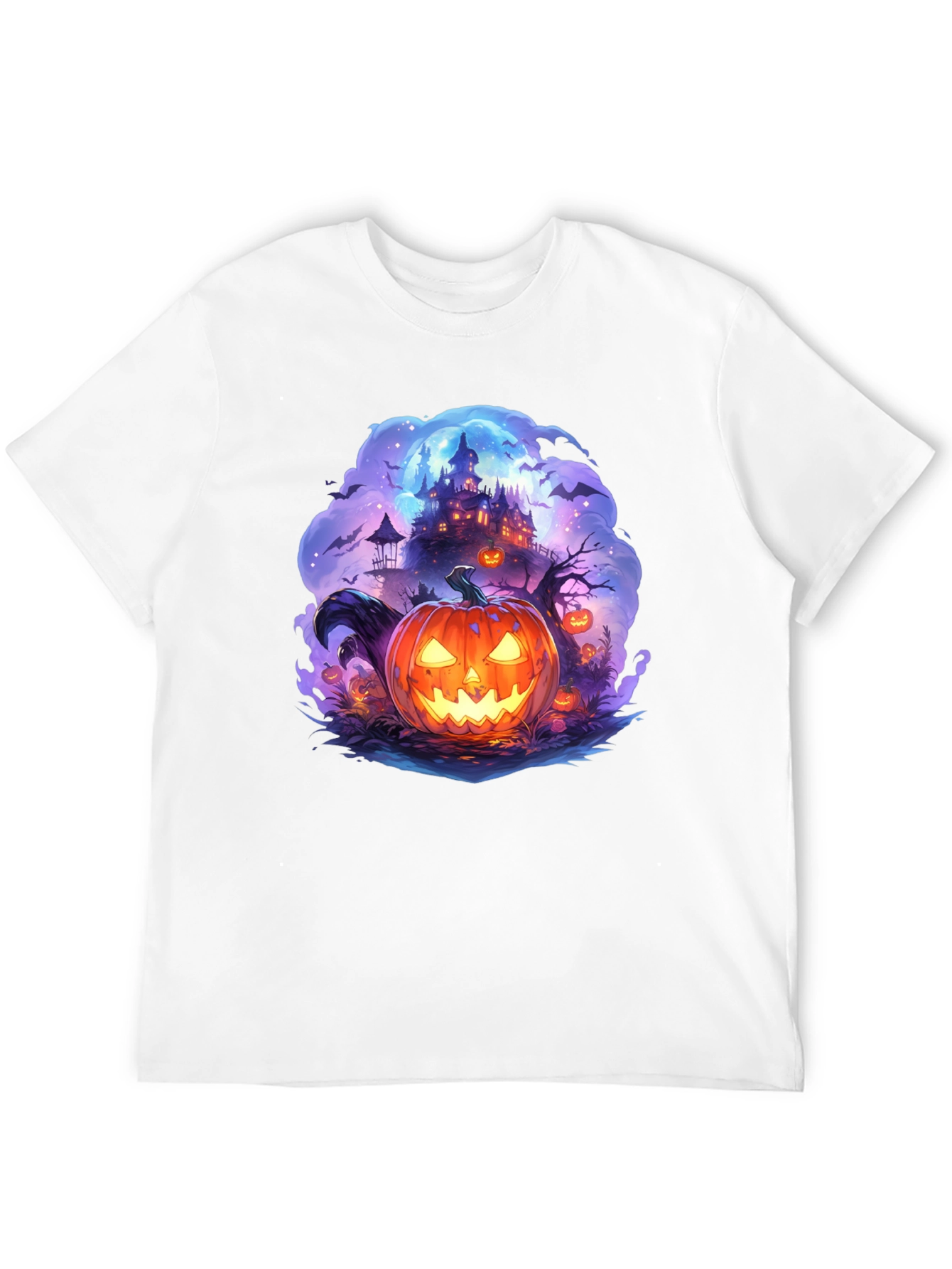 Halloween Pumpkin Castle Graphic T-Shirt