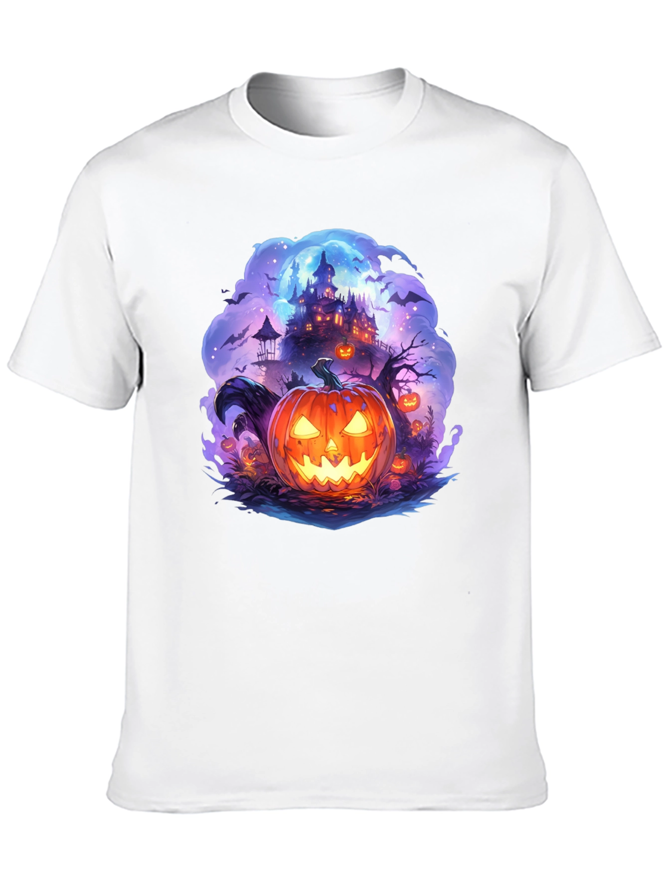 Halloween Pumpkin Castle Graphic T-Shirt