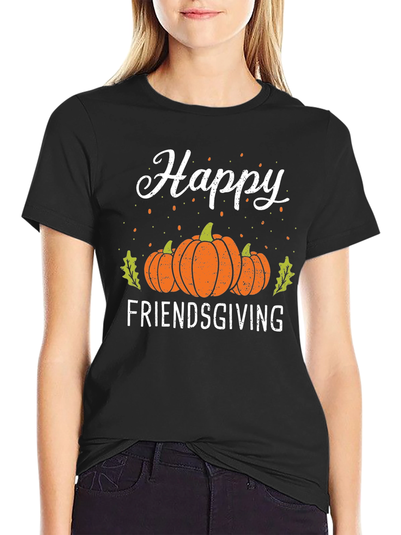 Happy Friendsgiving T-Shirt | Fall Harvest Pumpkin Tee
