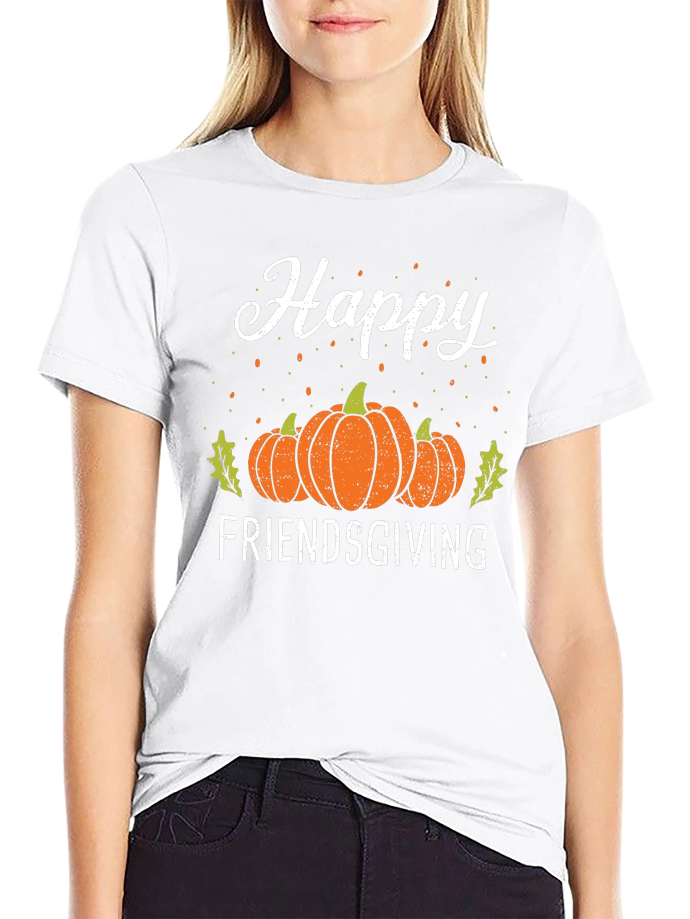 Happy Friendsgiving T-Shirt | Fall Harvest Pumpkin Tee