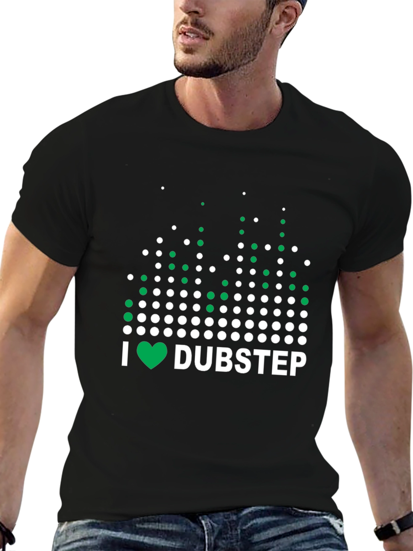 I Love Dubstep Music Graphic Tee - Black