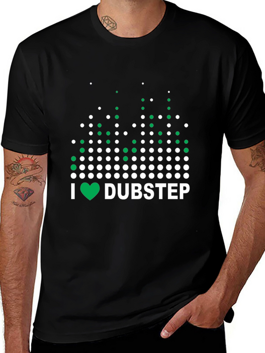I Love Dubstep Music Graphic Tee - Black