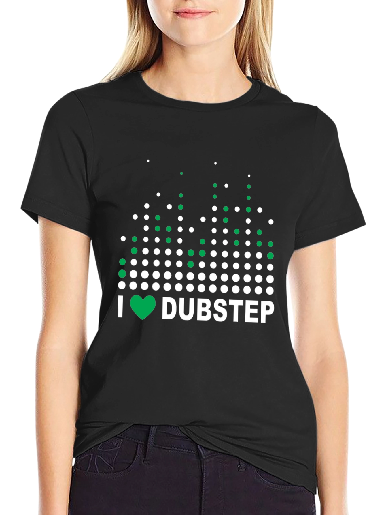 I Love Dubstep Music Graphic Tee - Black
