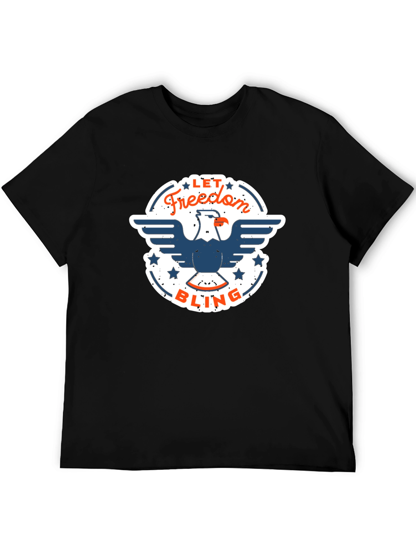 Freedom Bling Graphic Tee - Patriotic USA Eagle Design