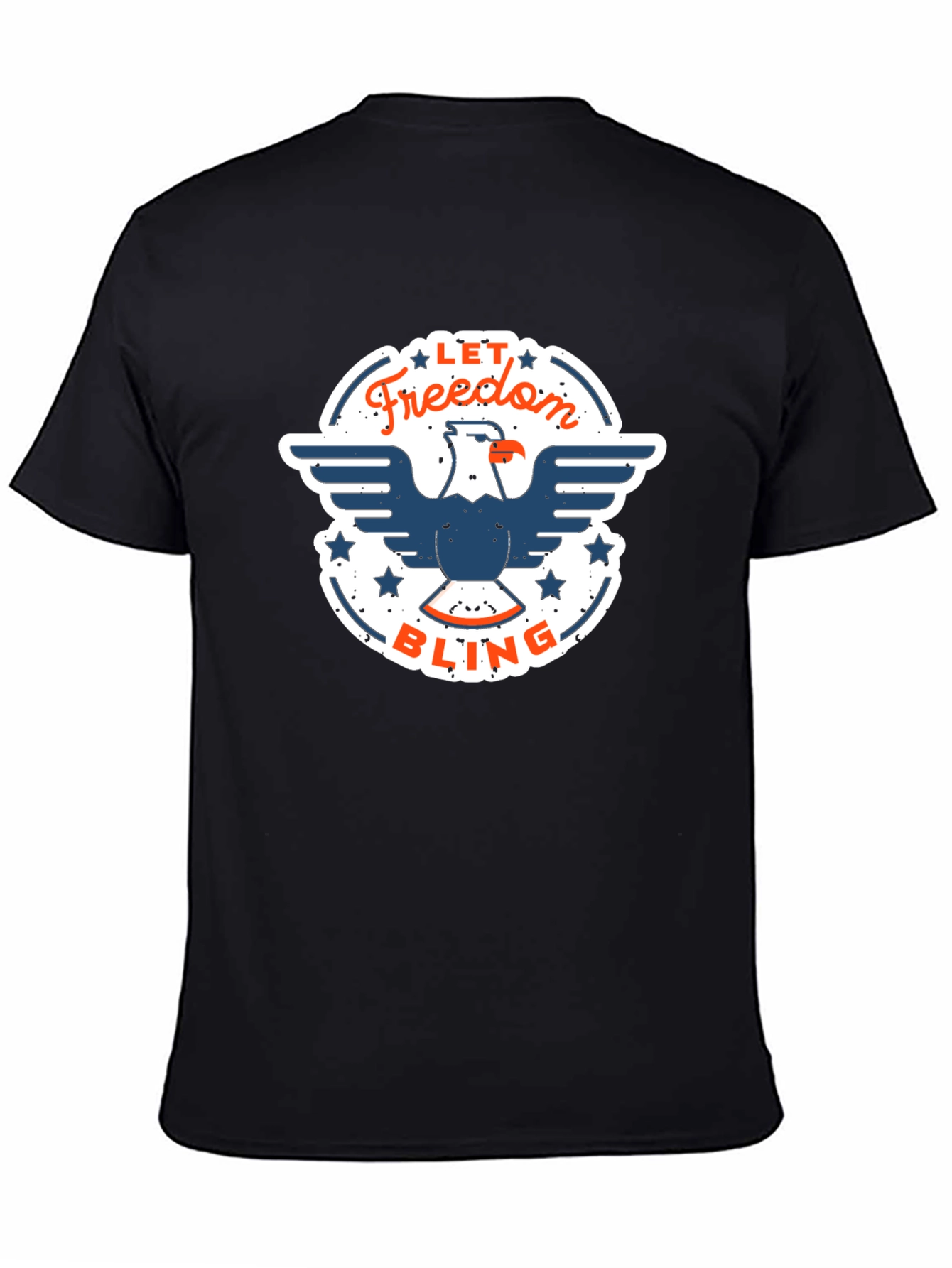 Freedom Bling Graphic Tee - Patriotic USA Eagle Design