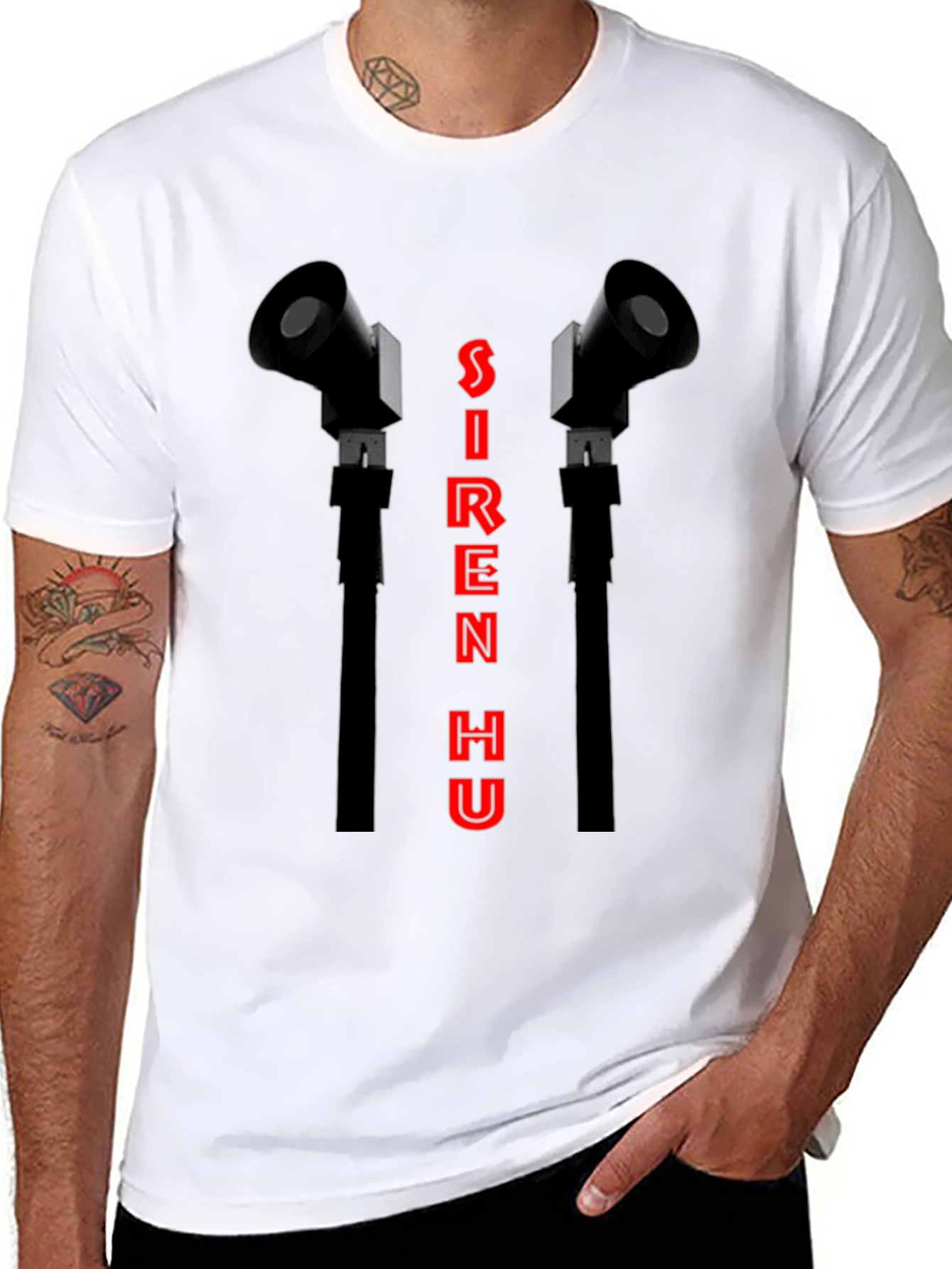 Siren Hu Graphic T-Shirt - Black