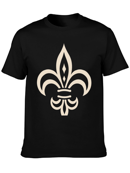 Fleur-de-Lis Graphic Tee - Classic Black Cotton