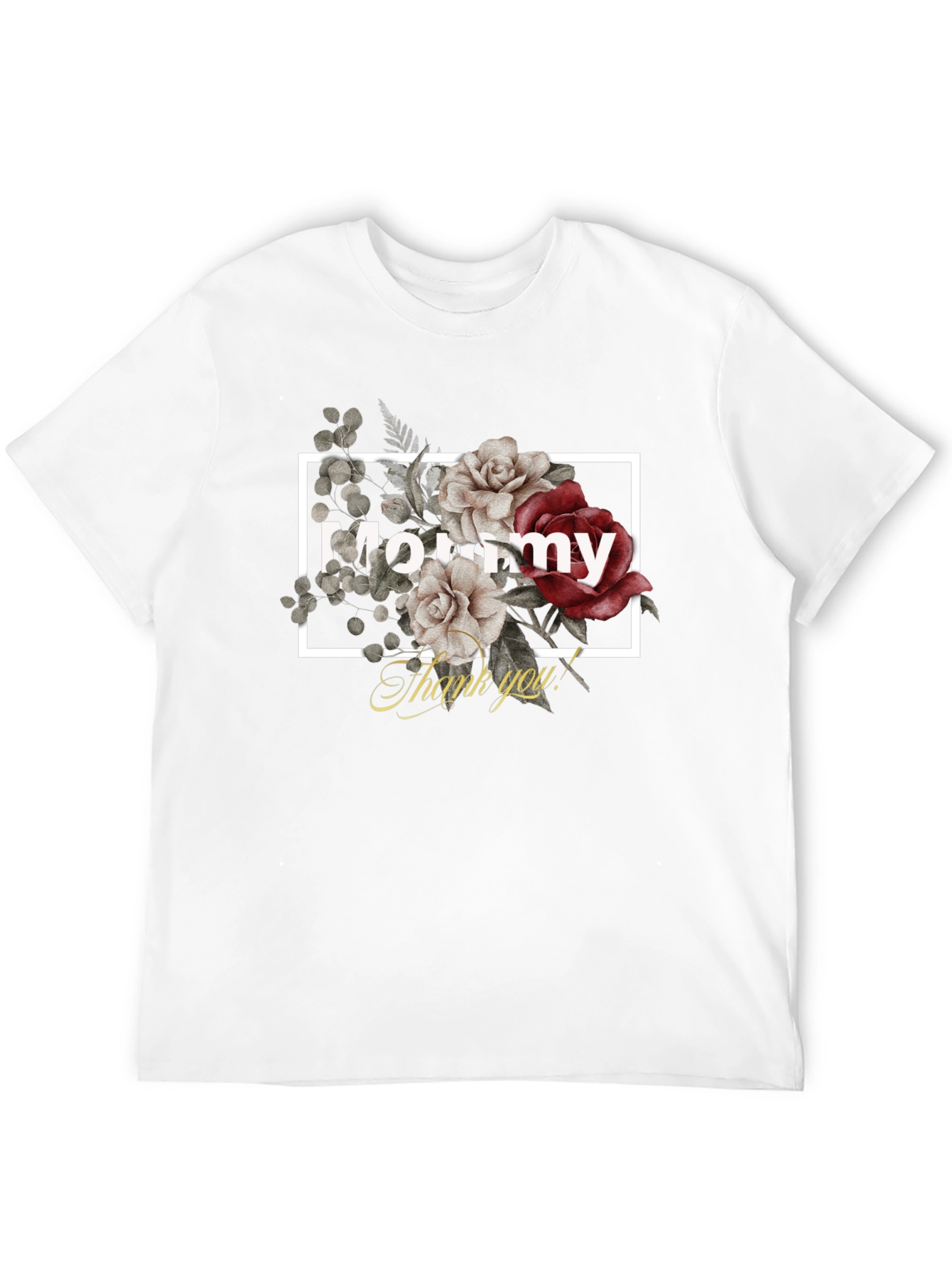 Mommy Floral Graphic Black T-Shirt