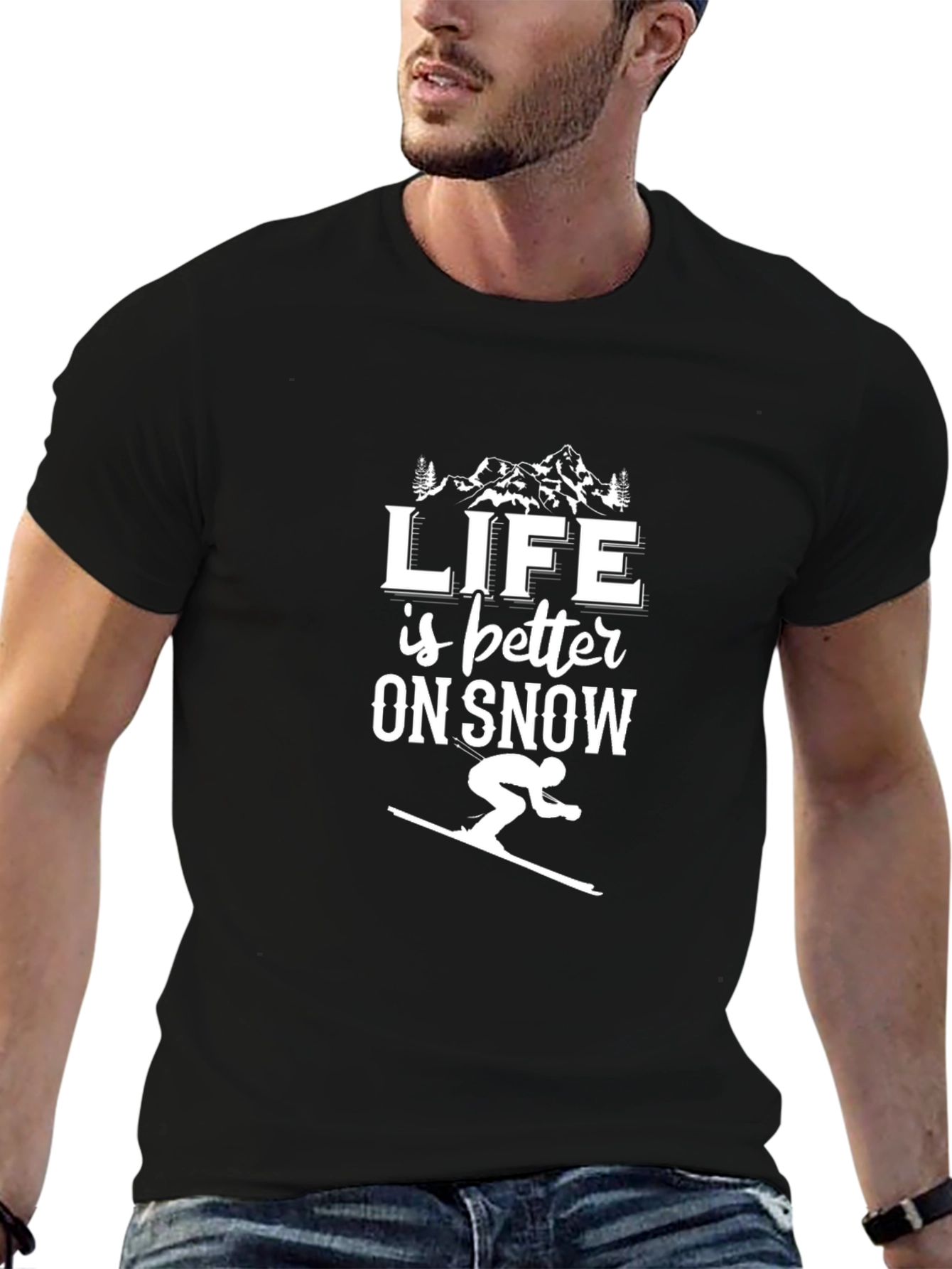 Life is Better on Snow T-Shirt - Skiing Tee