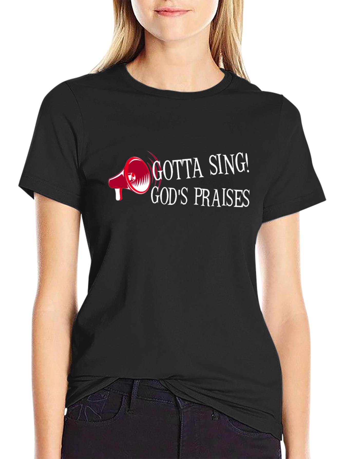 Gotta Sing! Gods Praises Black Graphic Tee