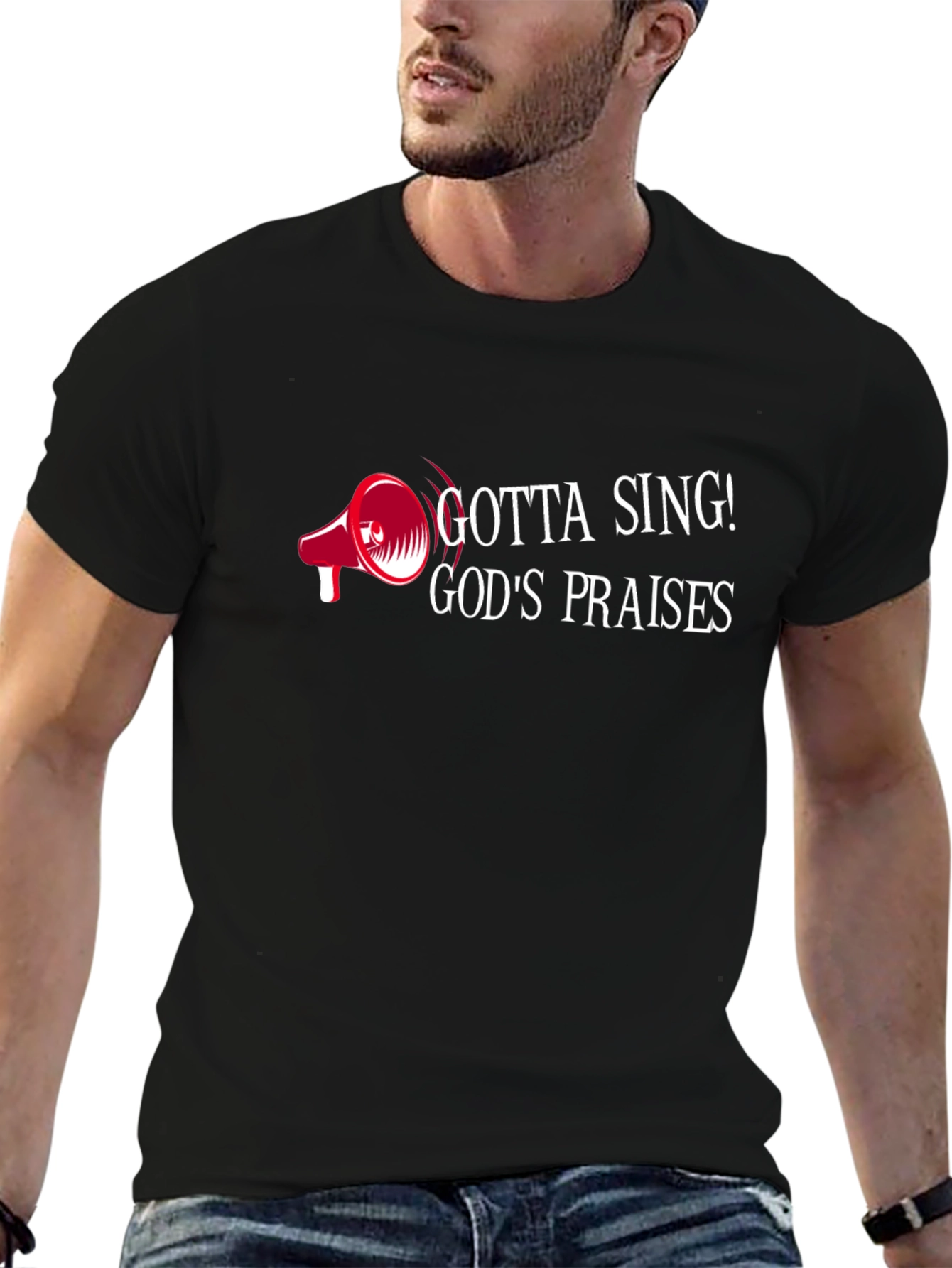 Gotta Sing! Gods Praises Black Graphic Tee