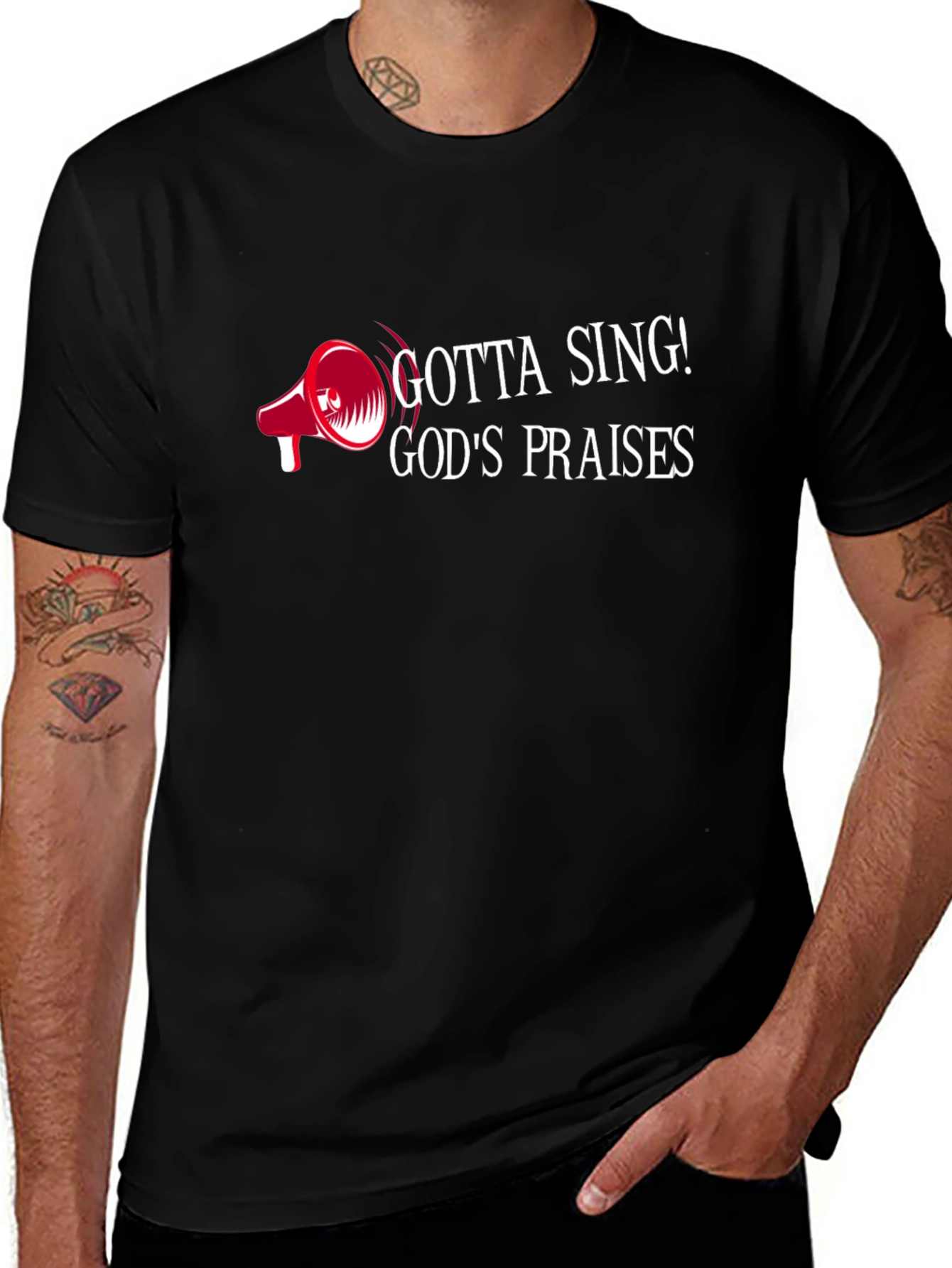 Gotta Sing! Gods Praises Black Graphic Tee