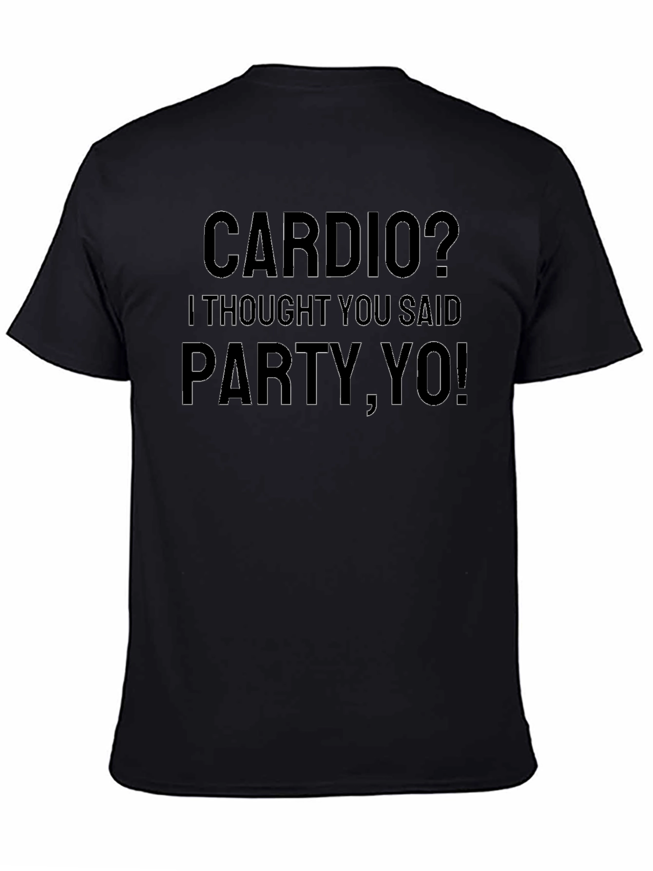 Funny Cardio Party Black T-Shirt
