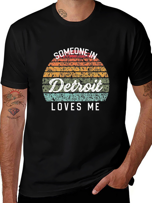 Someone in Detroit Loves Me Black T-Shirt