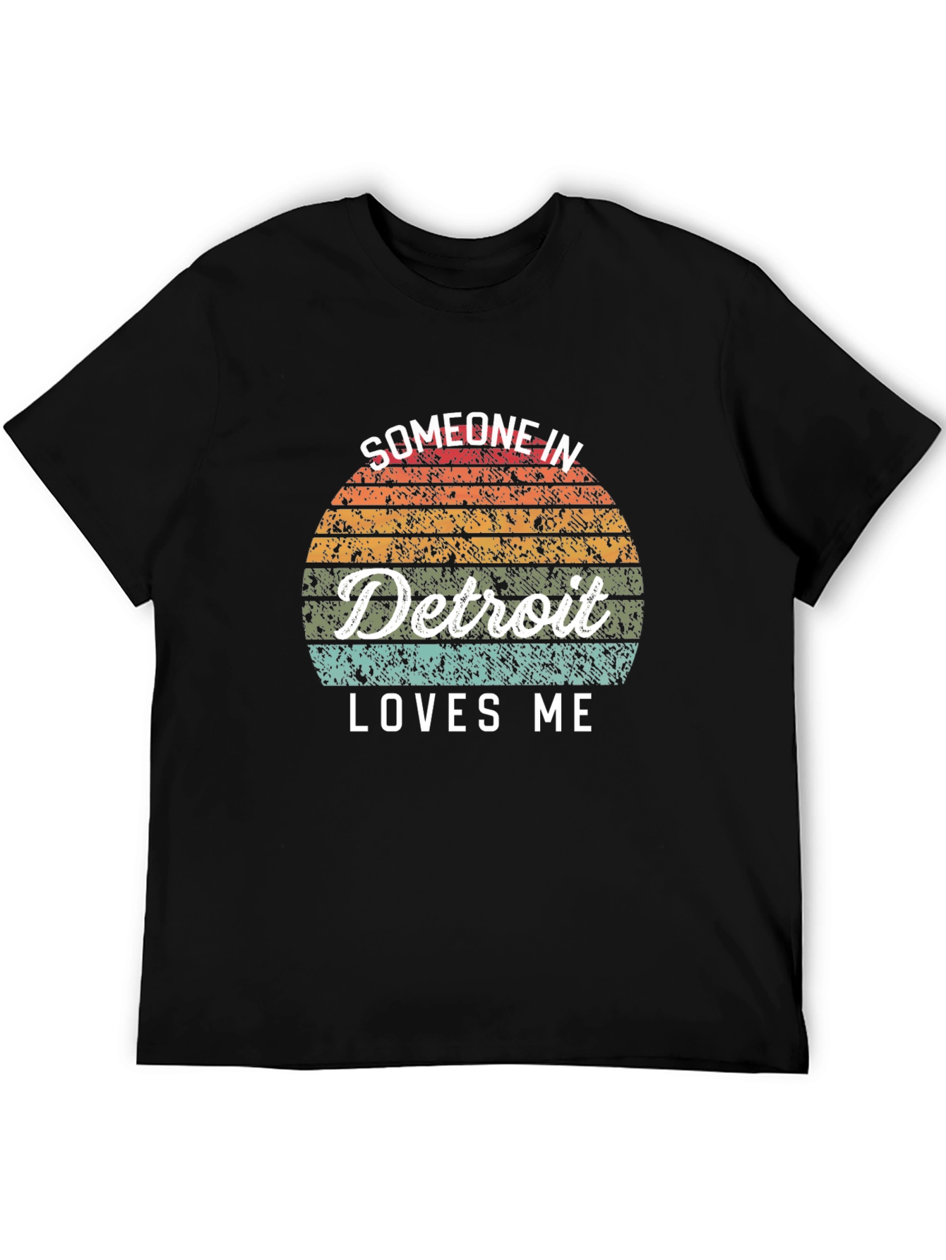 Someone in Detroit Loves Me Black T-Shirt