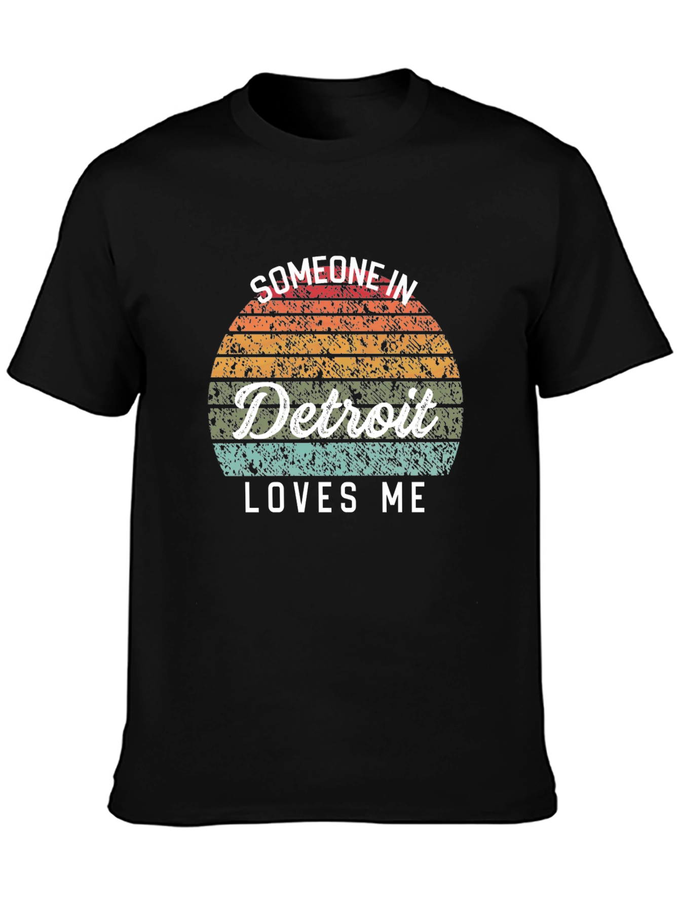 Someone in Detroit Loves Me Black T-Shirt