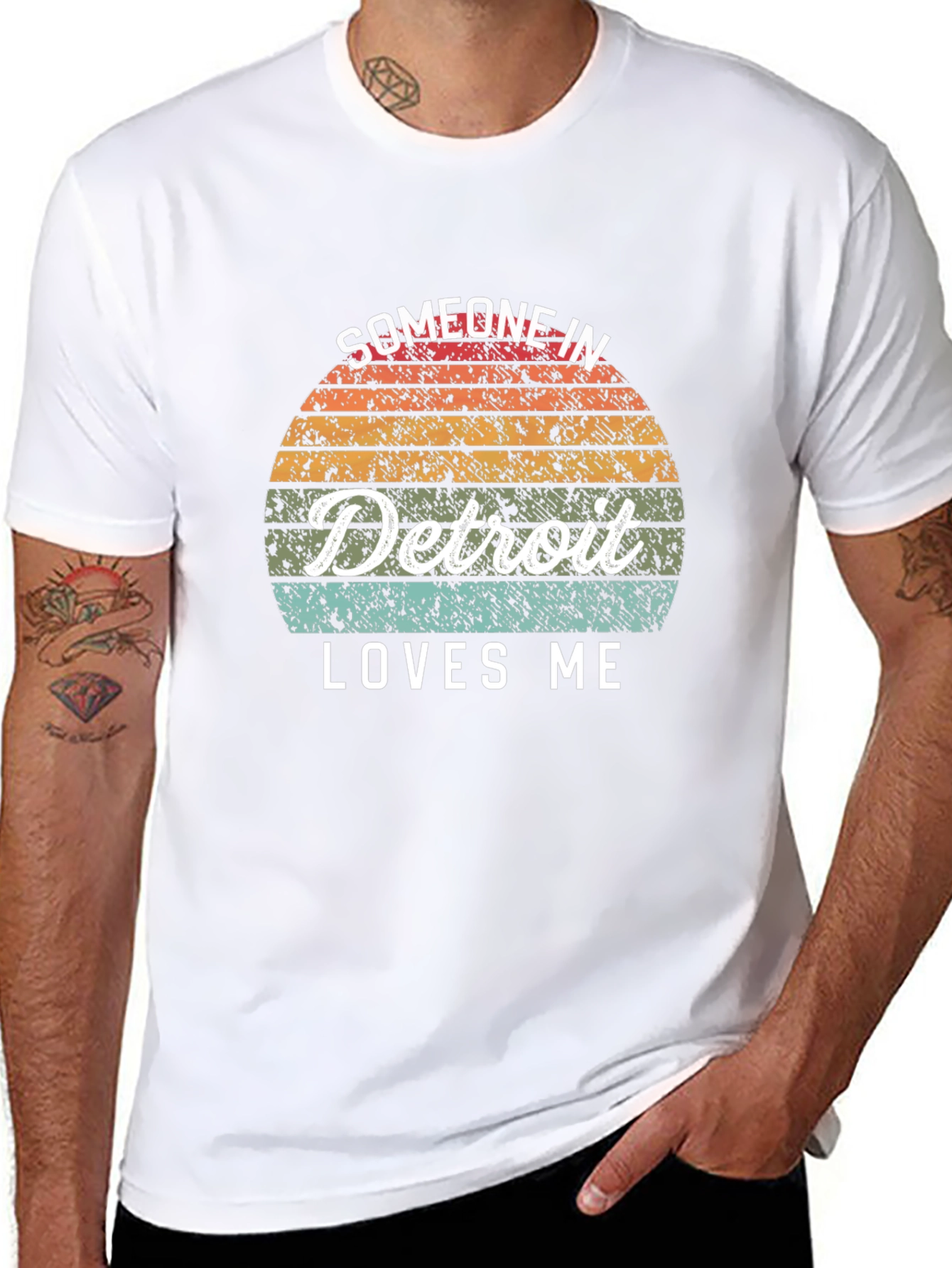 Someone in Detroit Loves Me Black T-Shirt