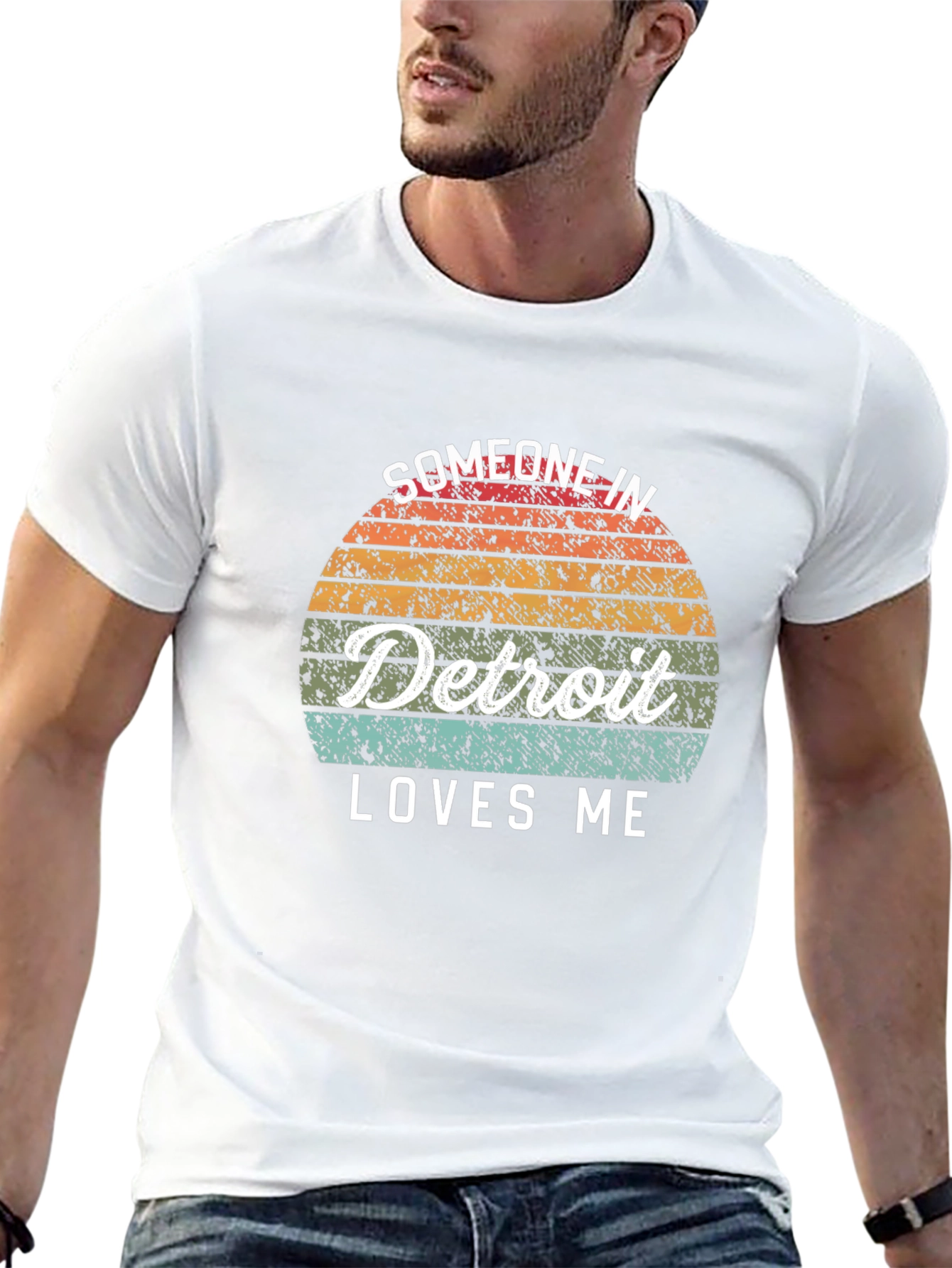 Someone in Detroit Loves Me Black T-Shirt