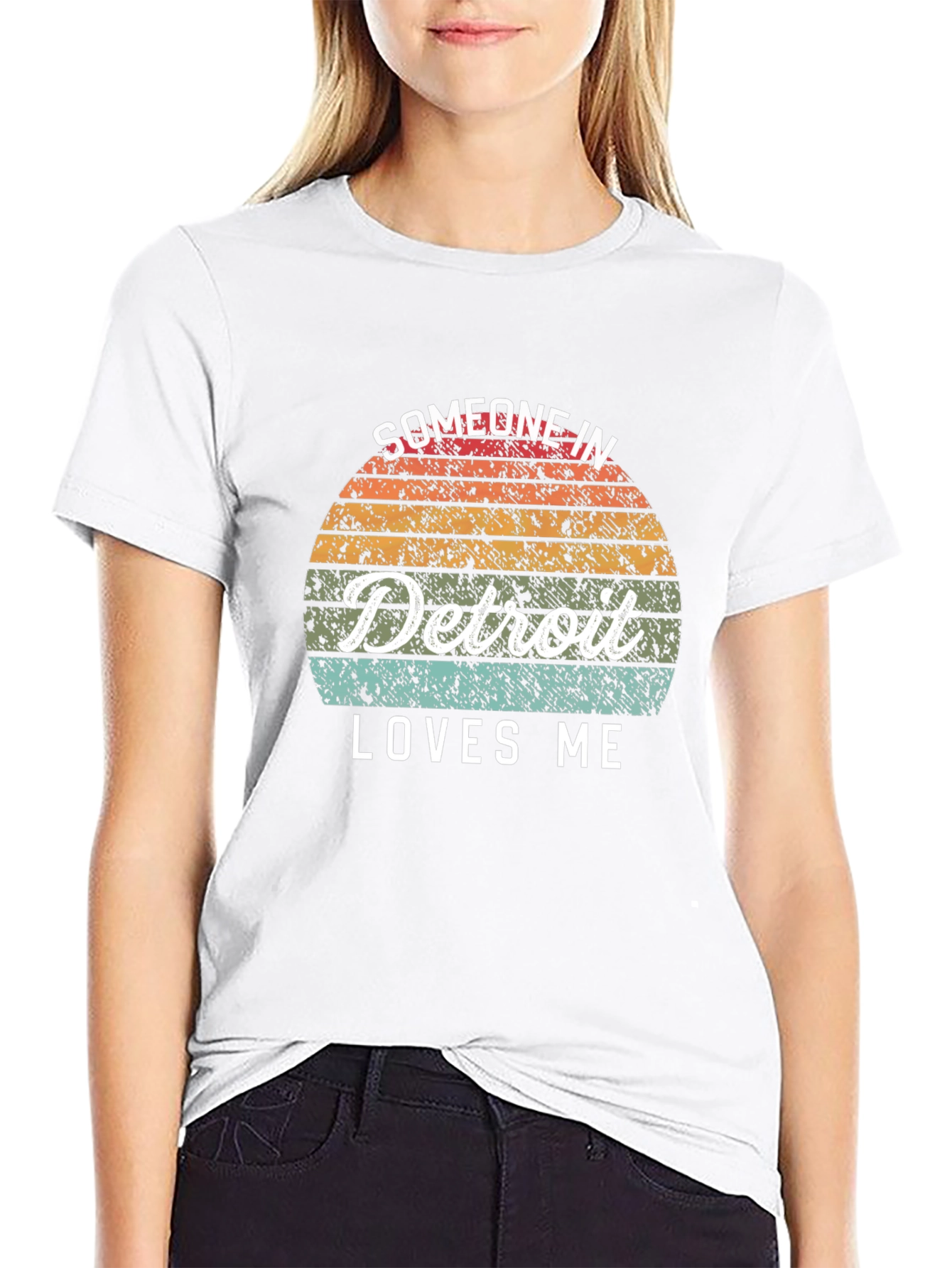 Someone in Detroit Loves Me Black T-Shirt