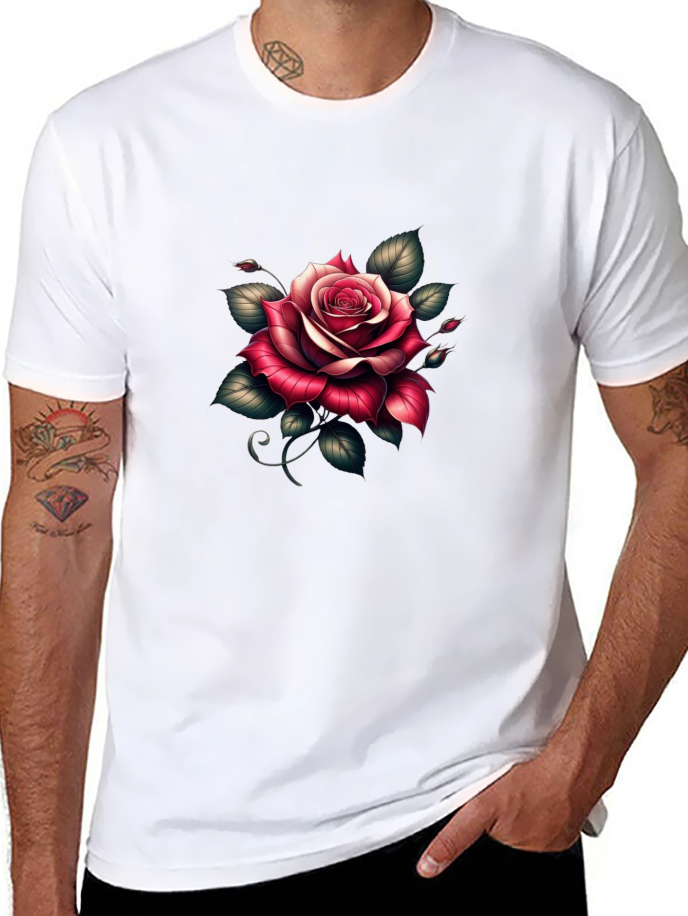 Rose Graphic Black T-Shirt - Floral Tee