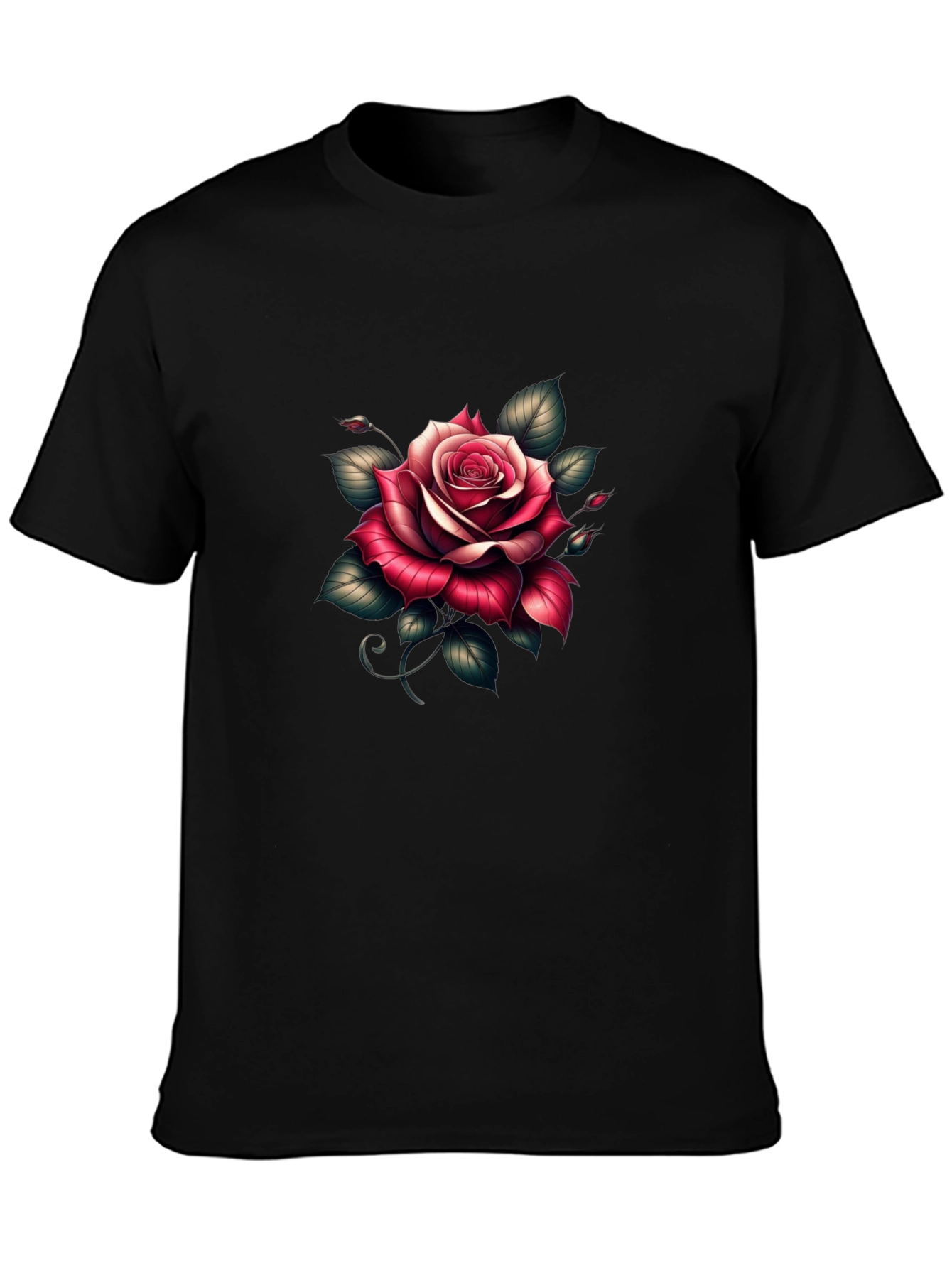 Rose Graphic Black T-Shirt - Floral Tee
