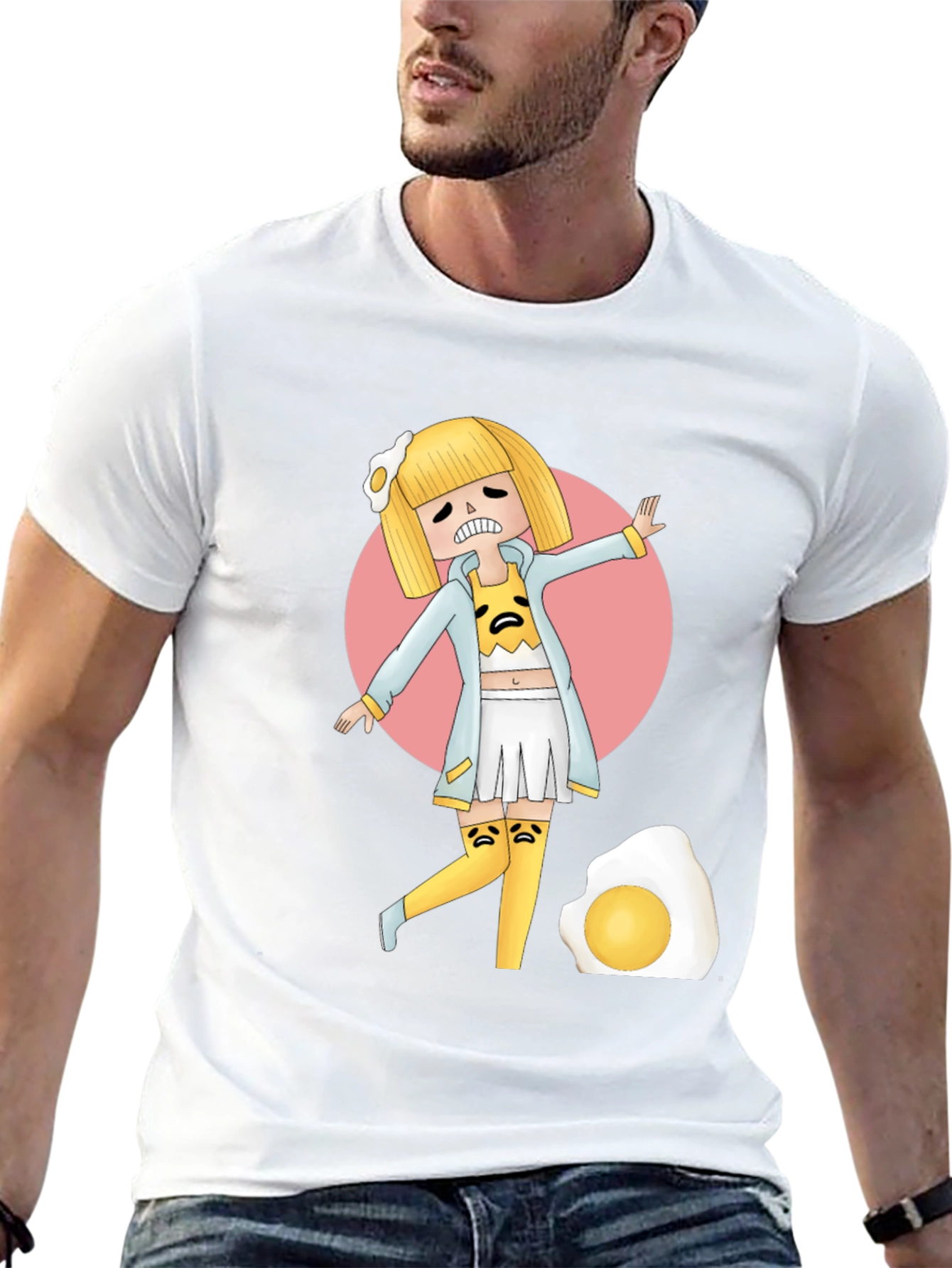 Gudetama Egg Girl Black T-Shirt