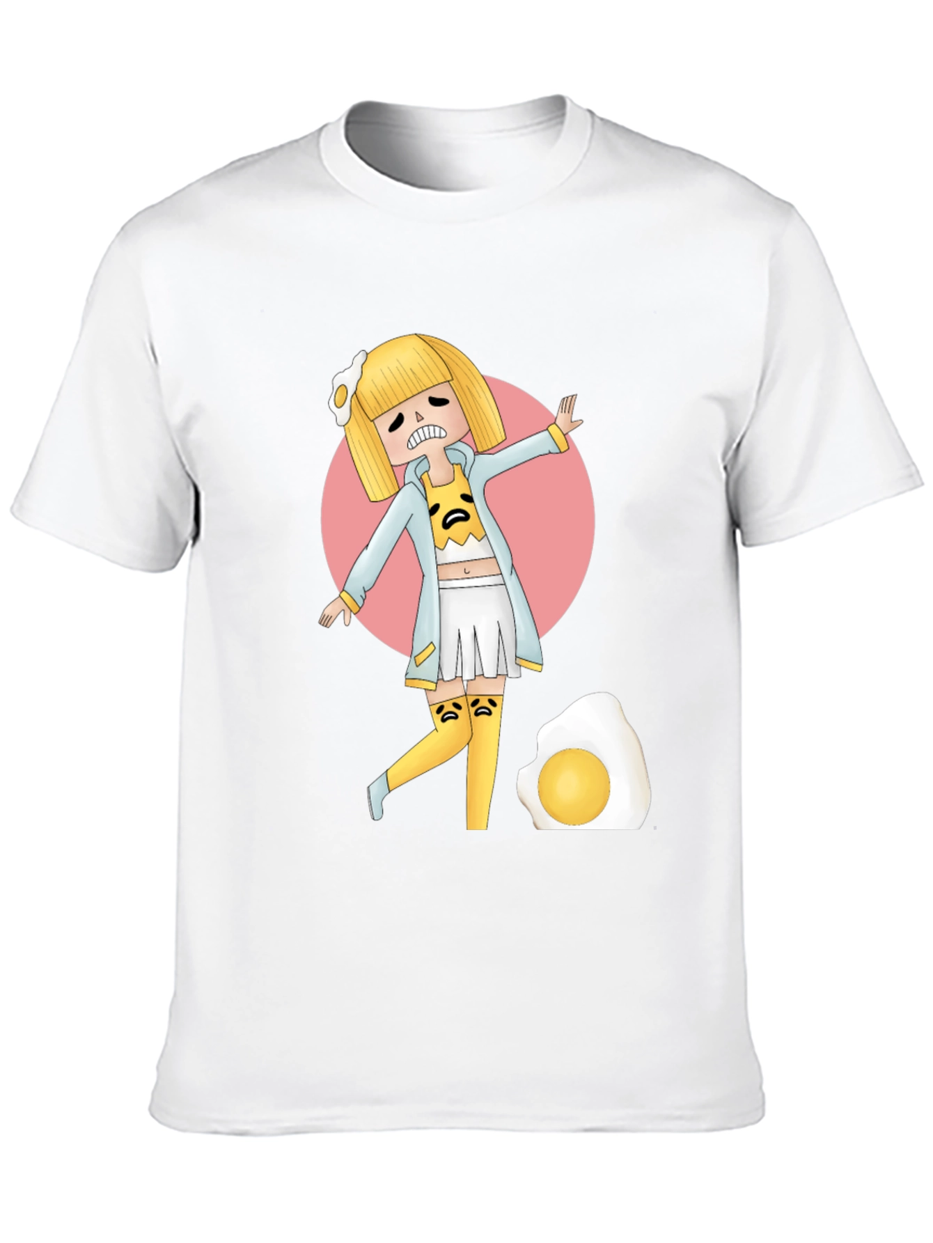Gudetama Egg Girl Black T-Shirt