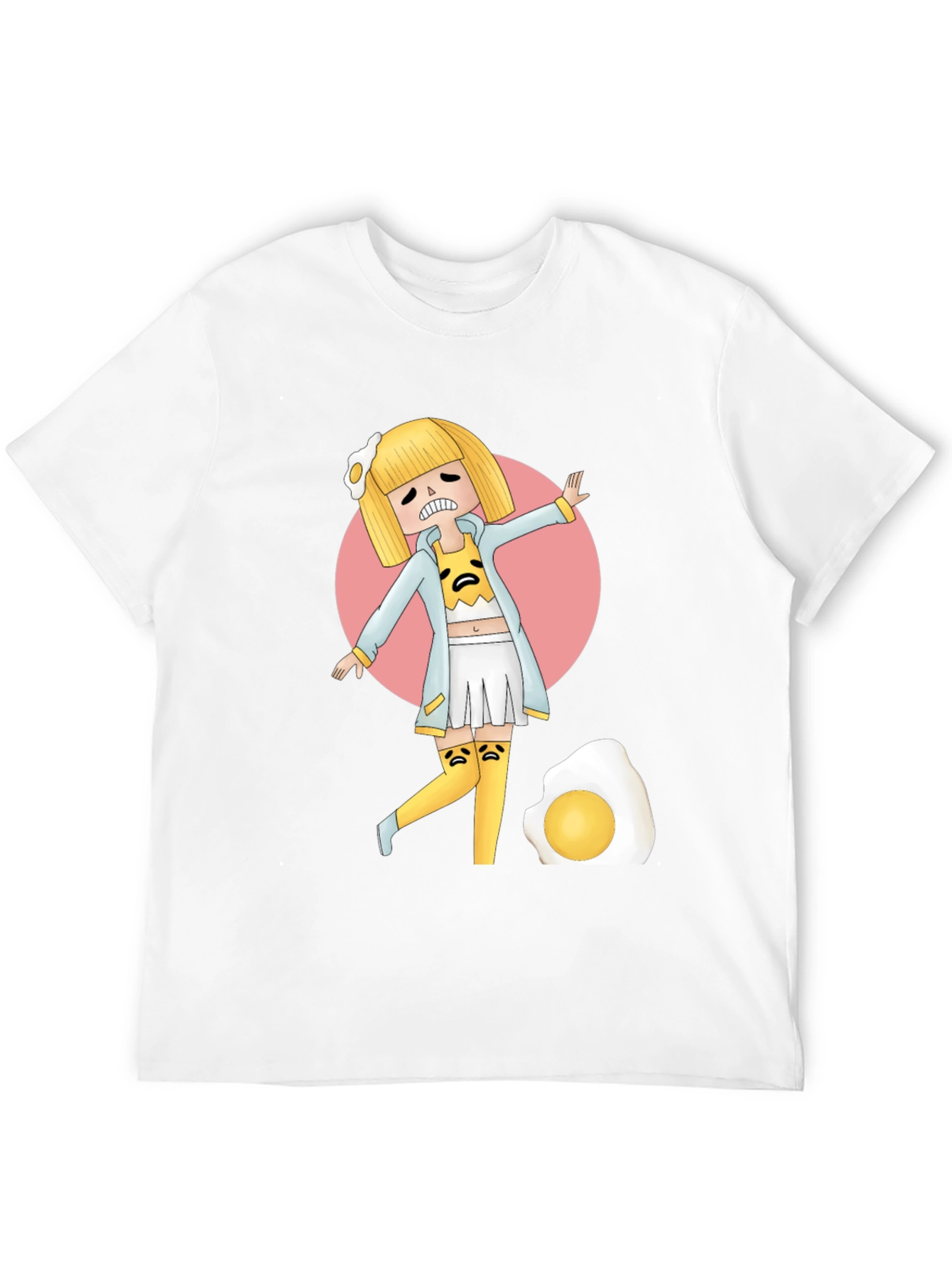 Gudetama Egg Girl Black T-Shirt