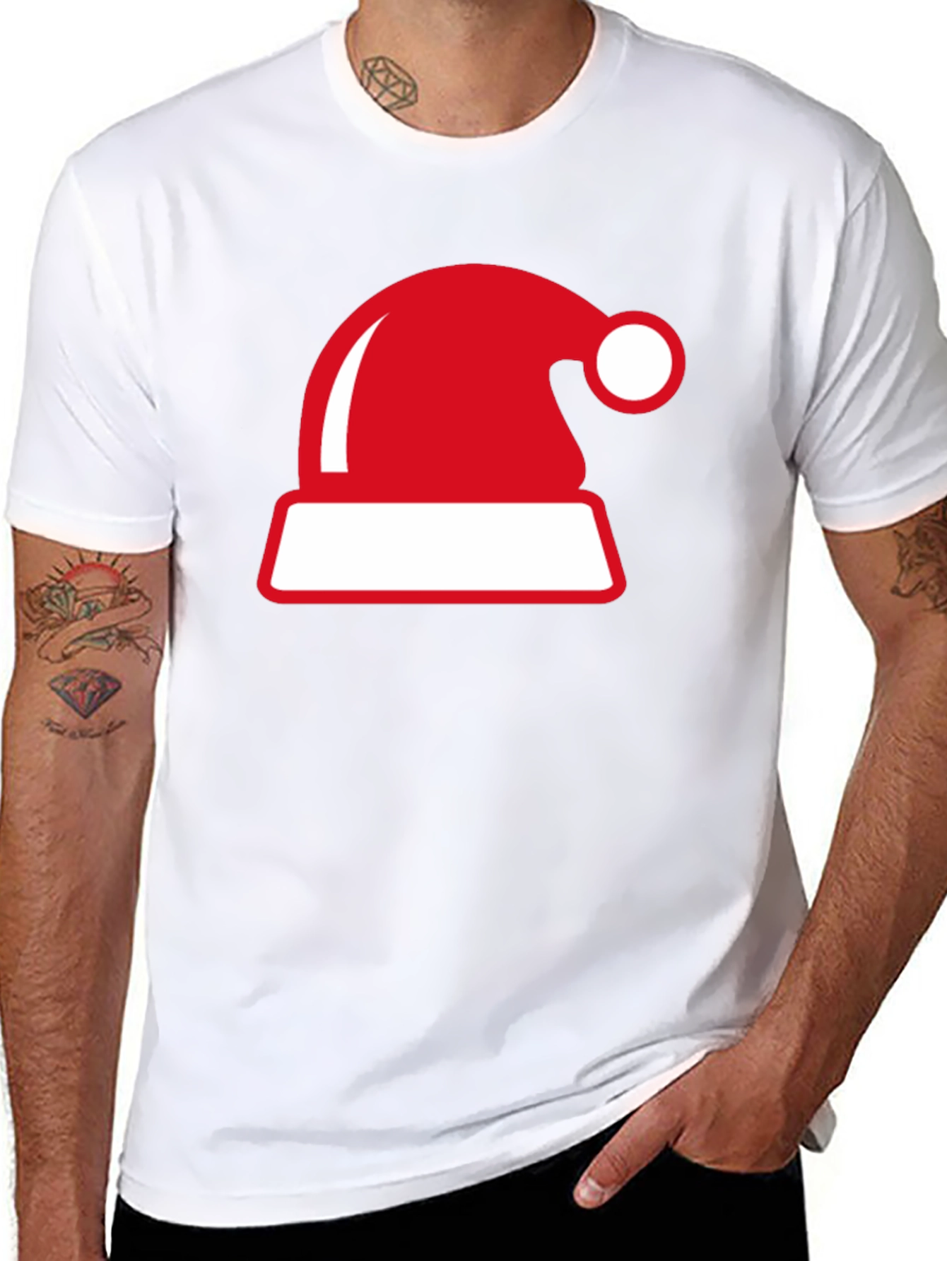 Festive Santa Hat Graphic Tee