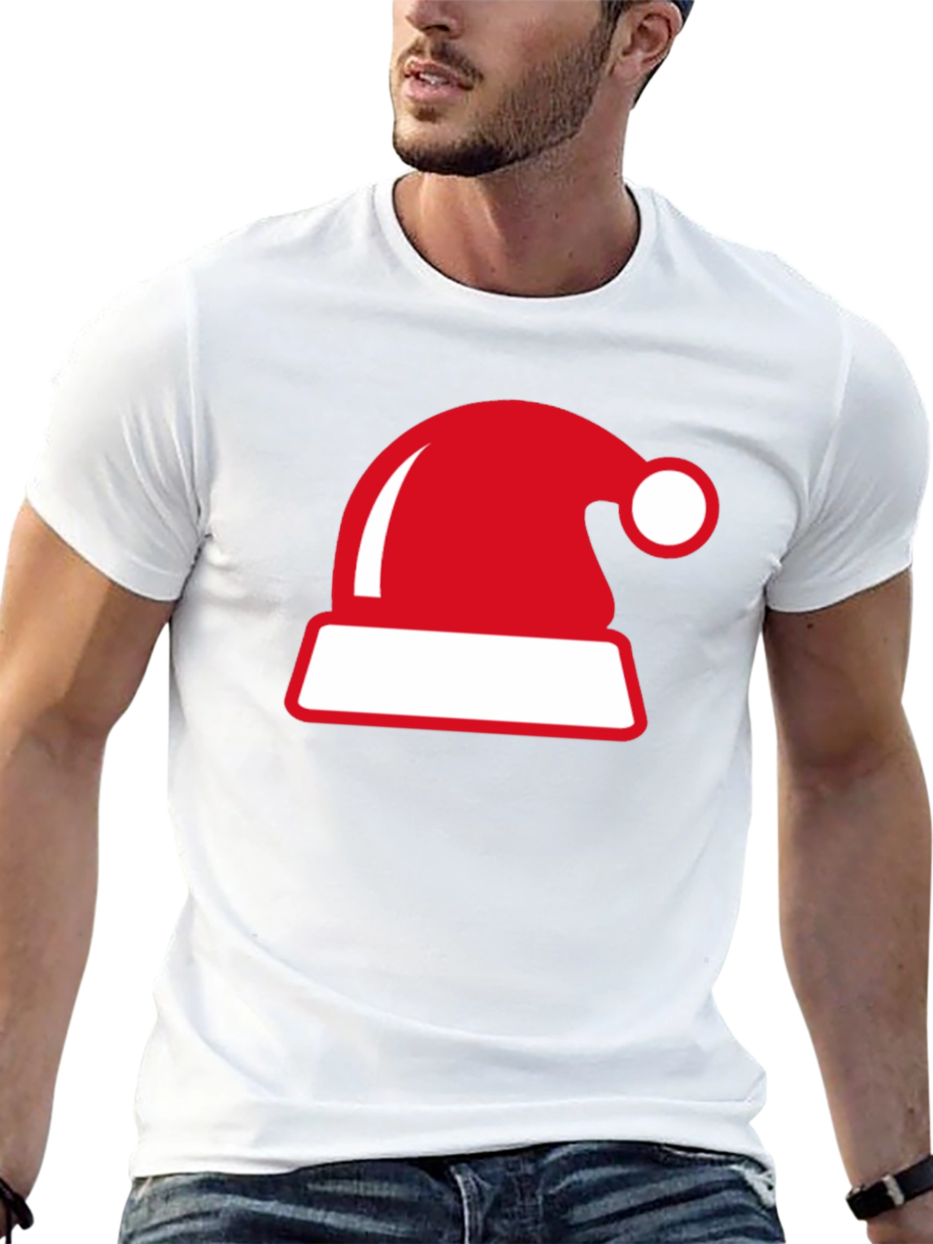 Festive Santa Hat Graphic Tee