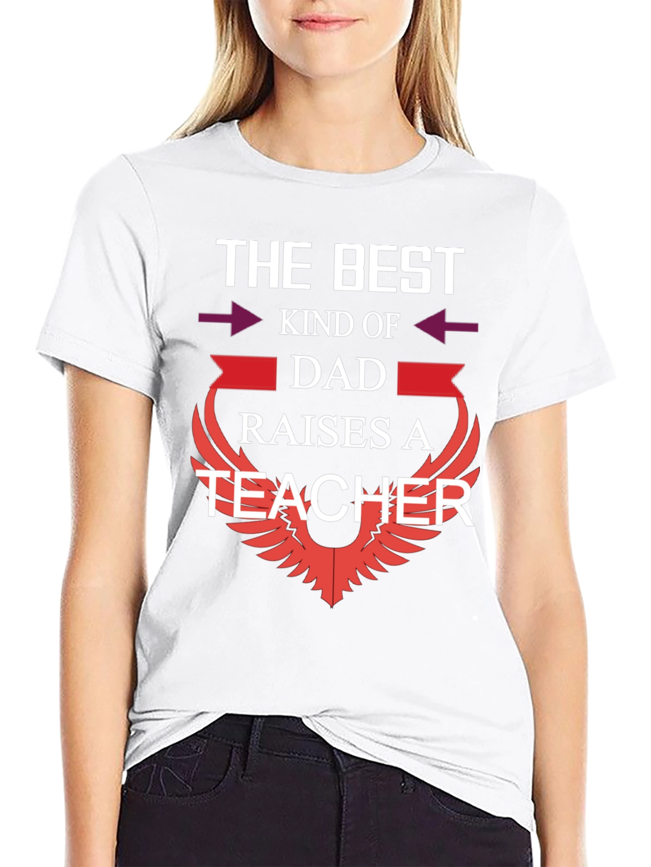 Best Dad Raises a Teacher Graphic T-Shirt