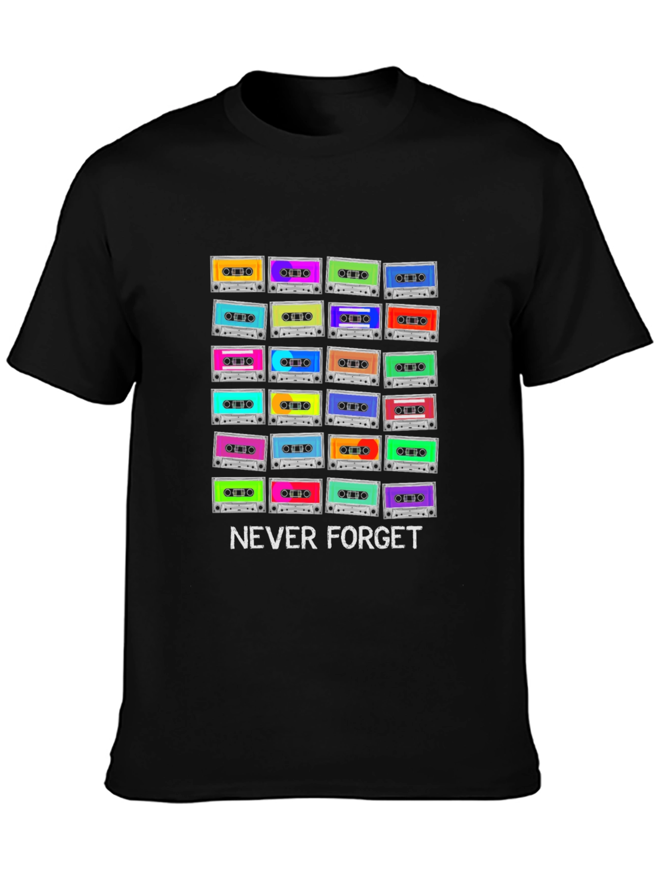Retro Cassette Tape T-Shirt - Never Forget 80s/90s